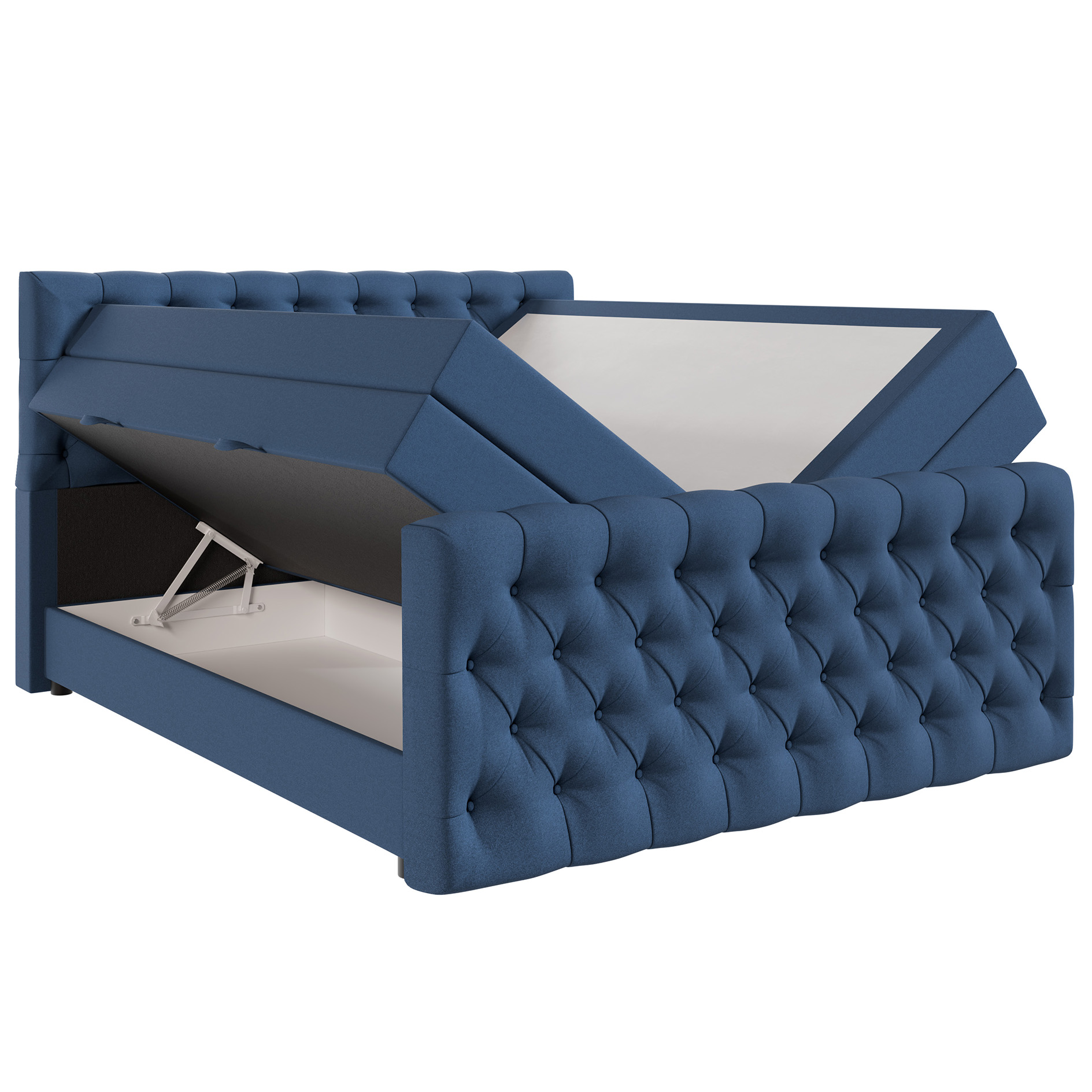Boxspringbett - dunkelblau - H3 - 180x200 cm