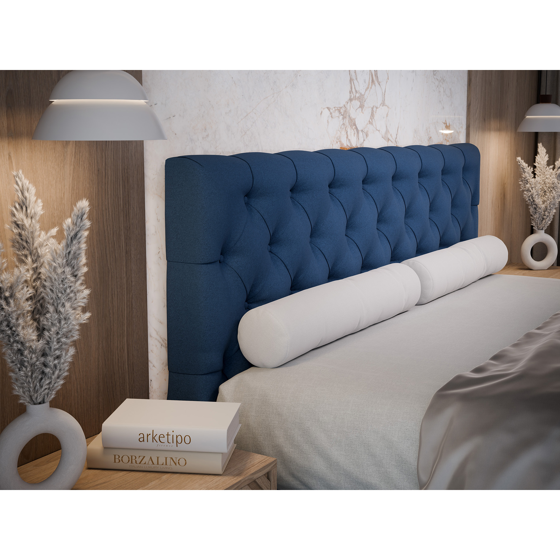 Boxspringbett - dunkelblau - H3 - 180x200 cm