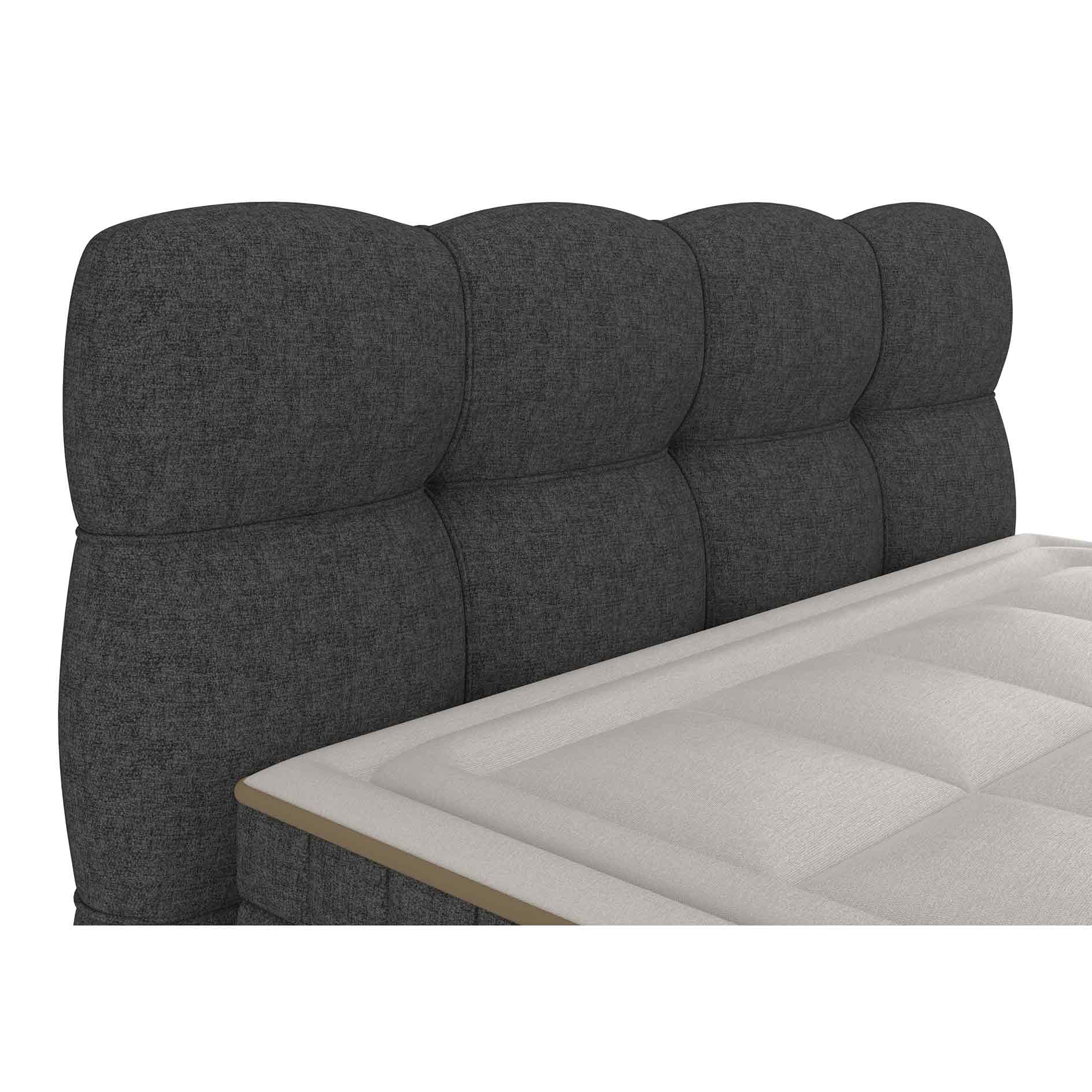 Boxspringbett - dunkelgrau - H2/H3 - Bettkasten - 160x220 cm