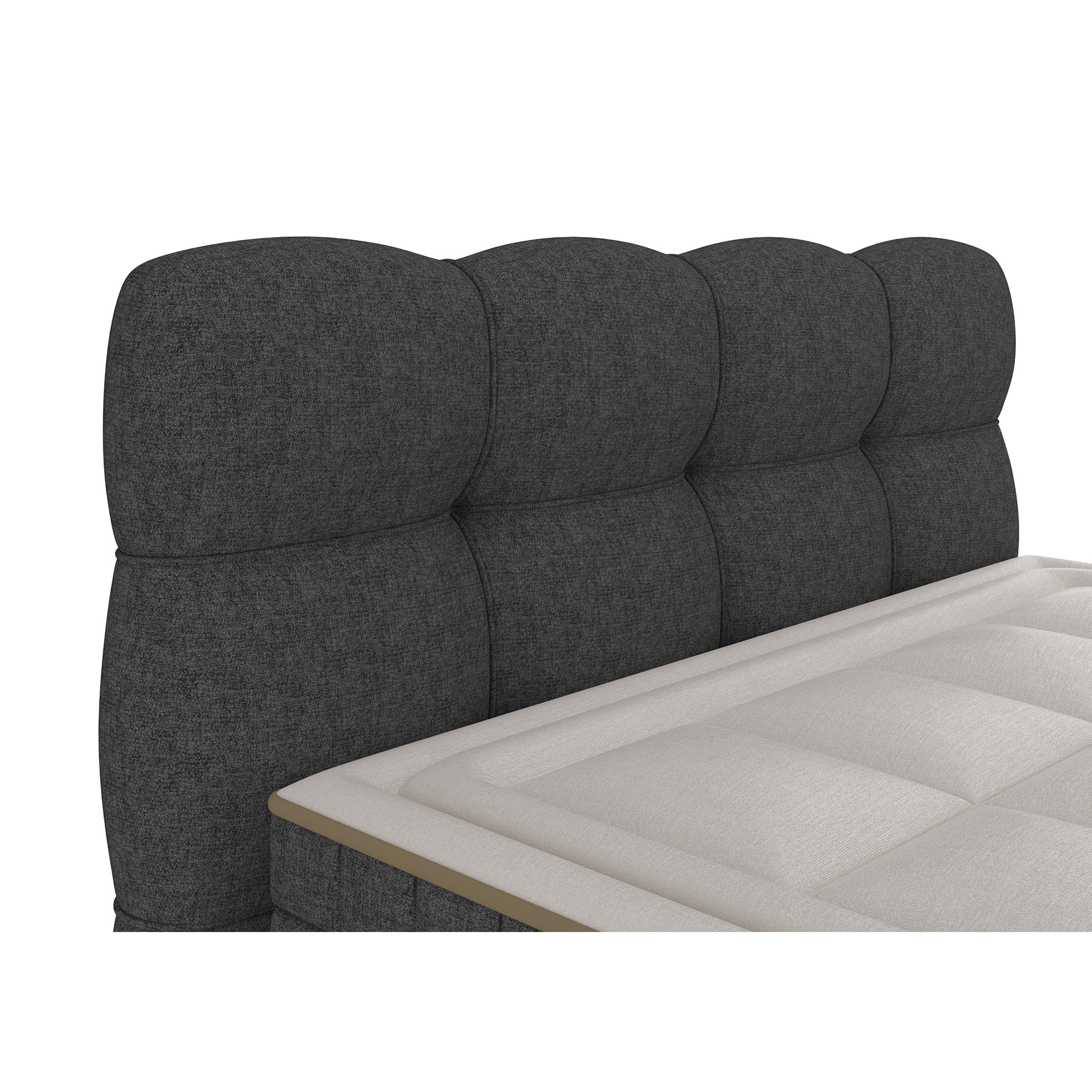 Boxspringbett - dunkelgrau - H2/H3 - Bettkasten - 180x200 cm