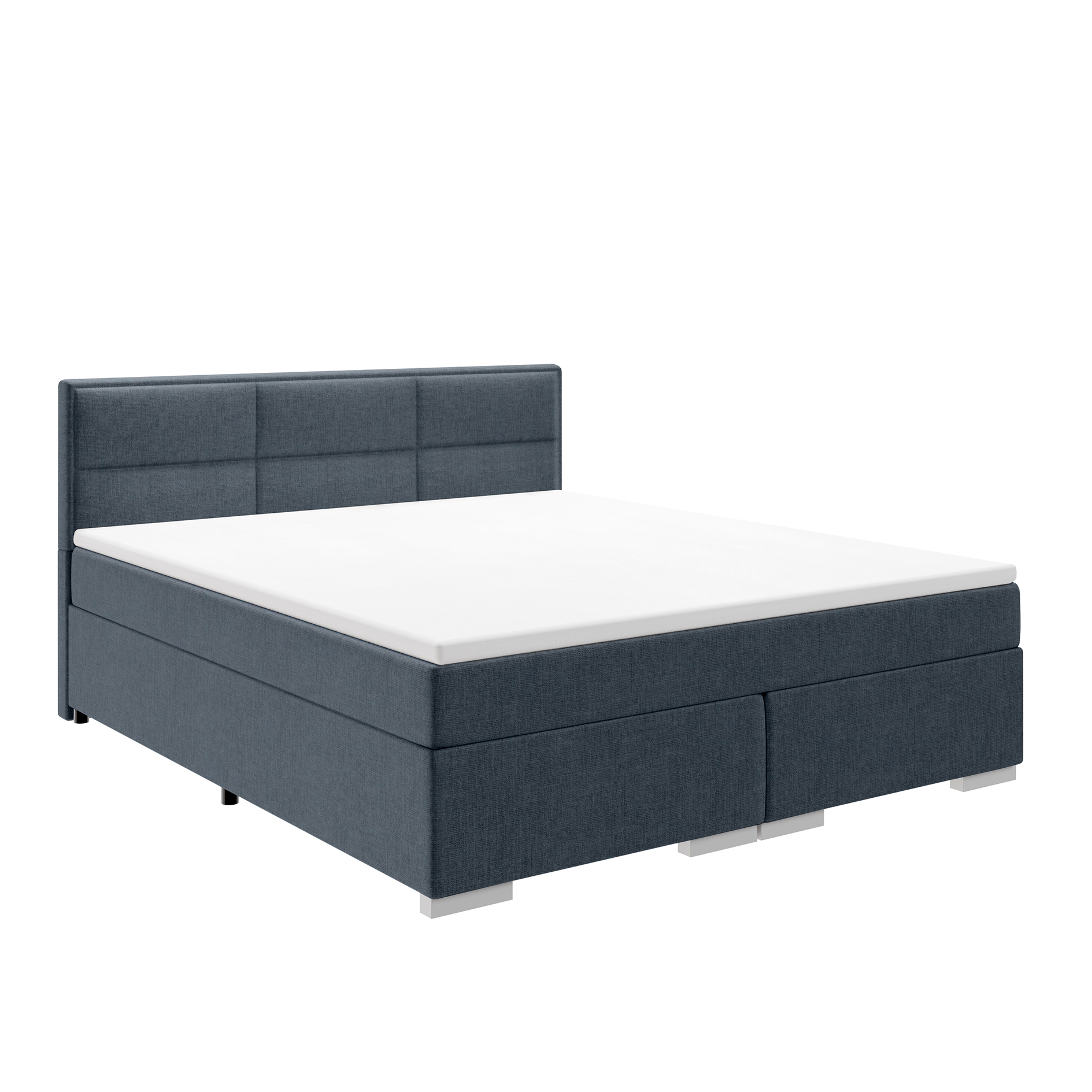 Boxspringbett - dunkelgrau - H2/H3 - mit Topper - 140x200 cm