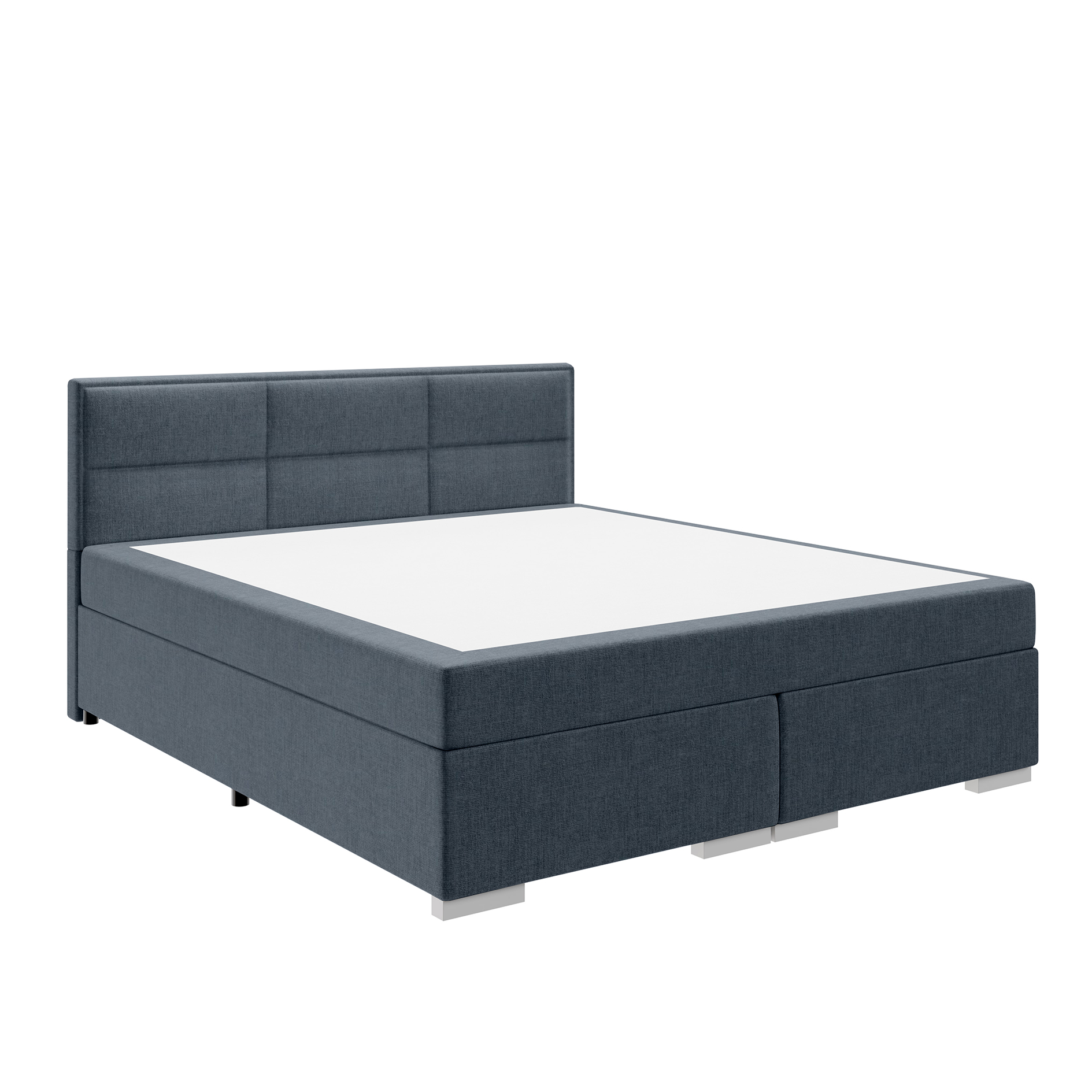 Boxspringbett - dunkelgrau - H2/H3 - mit Topper - 160x200 cm