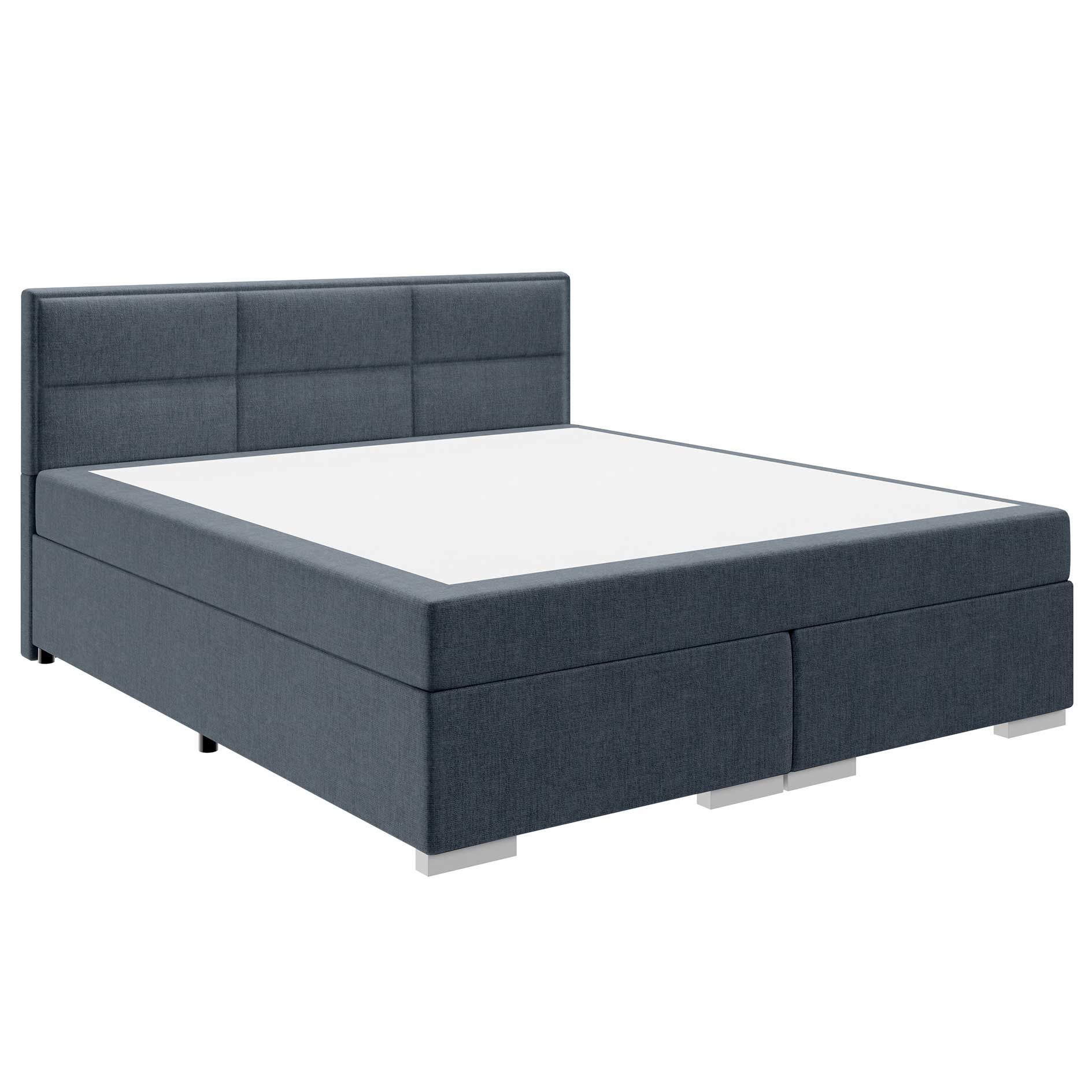 Boxspringbett - dunkelgrau - H2/H3 - mit Topper - 180x200 cm 