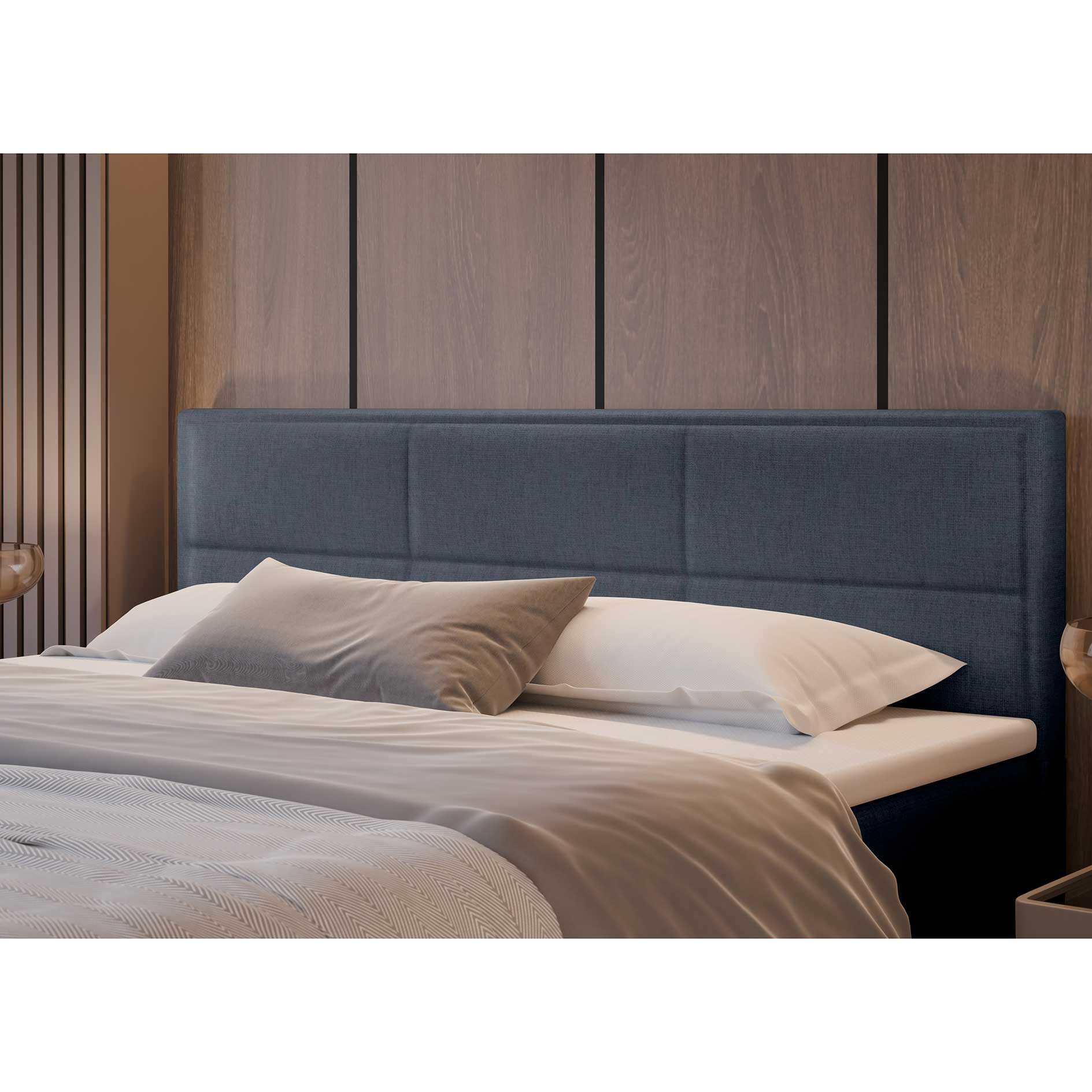Boxspringbett - dunkelgrau - H2/H3 - mit Topper - 180x200 cm 