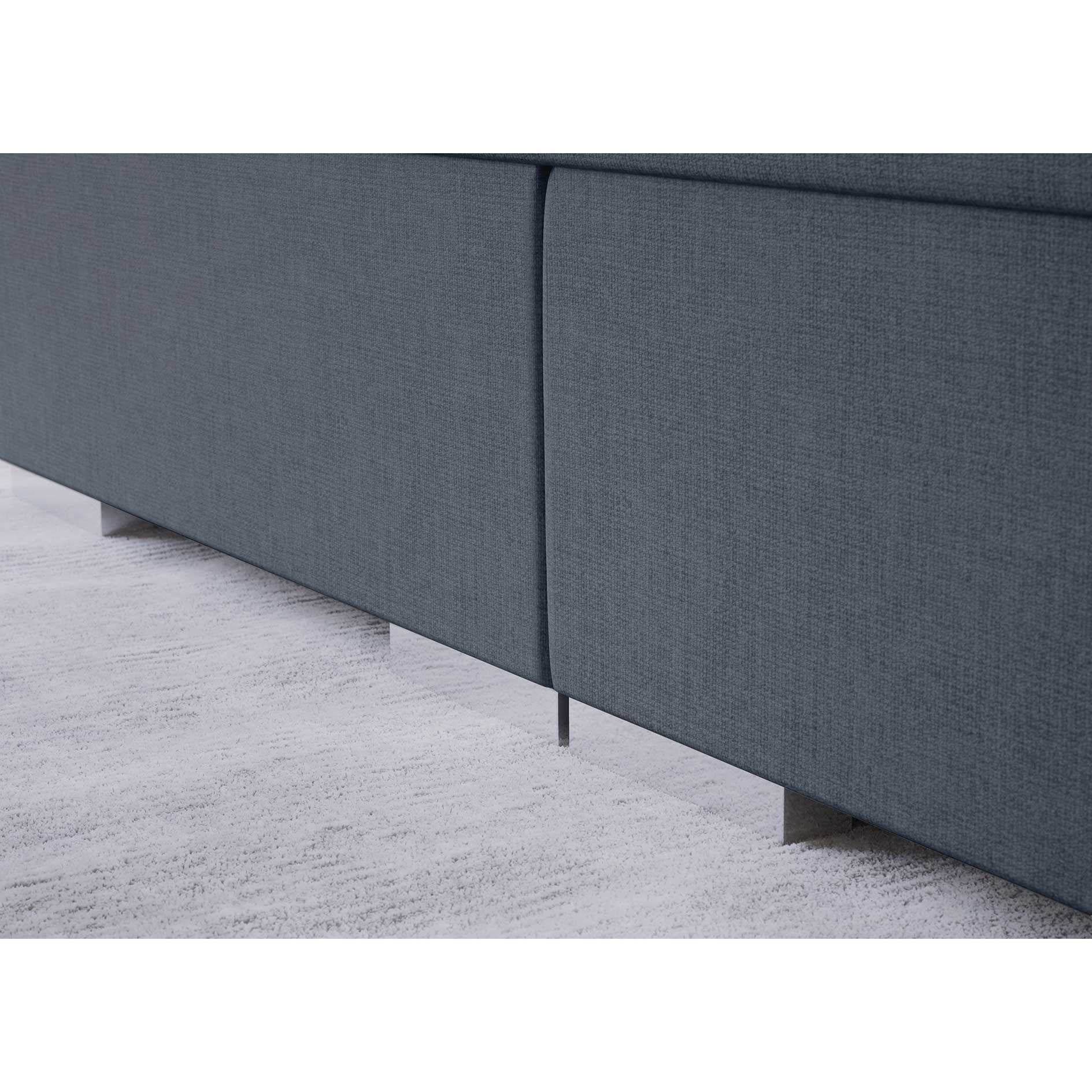 Boxspringbett - dunkelgrau - H2/H3 - mit Topper - 180x200 cm 