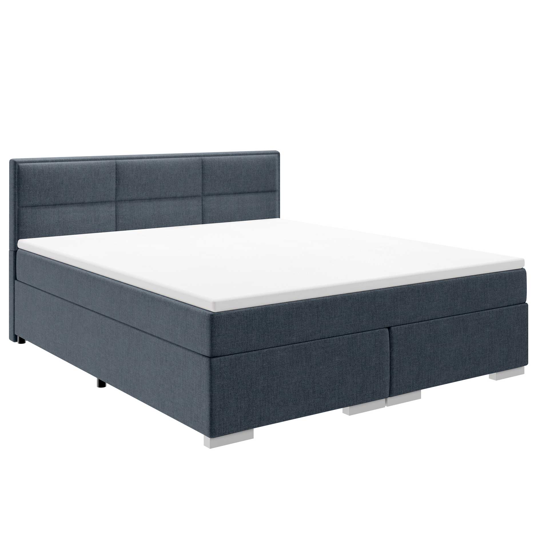 Boxspringbett - dunkelgrau - H2/H3 - mit Topper - 180x200 cm