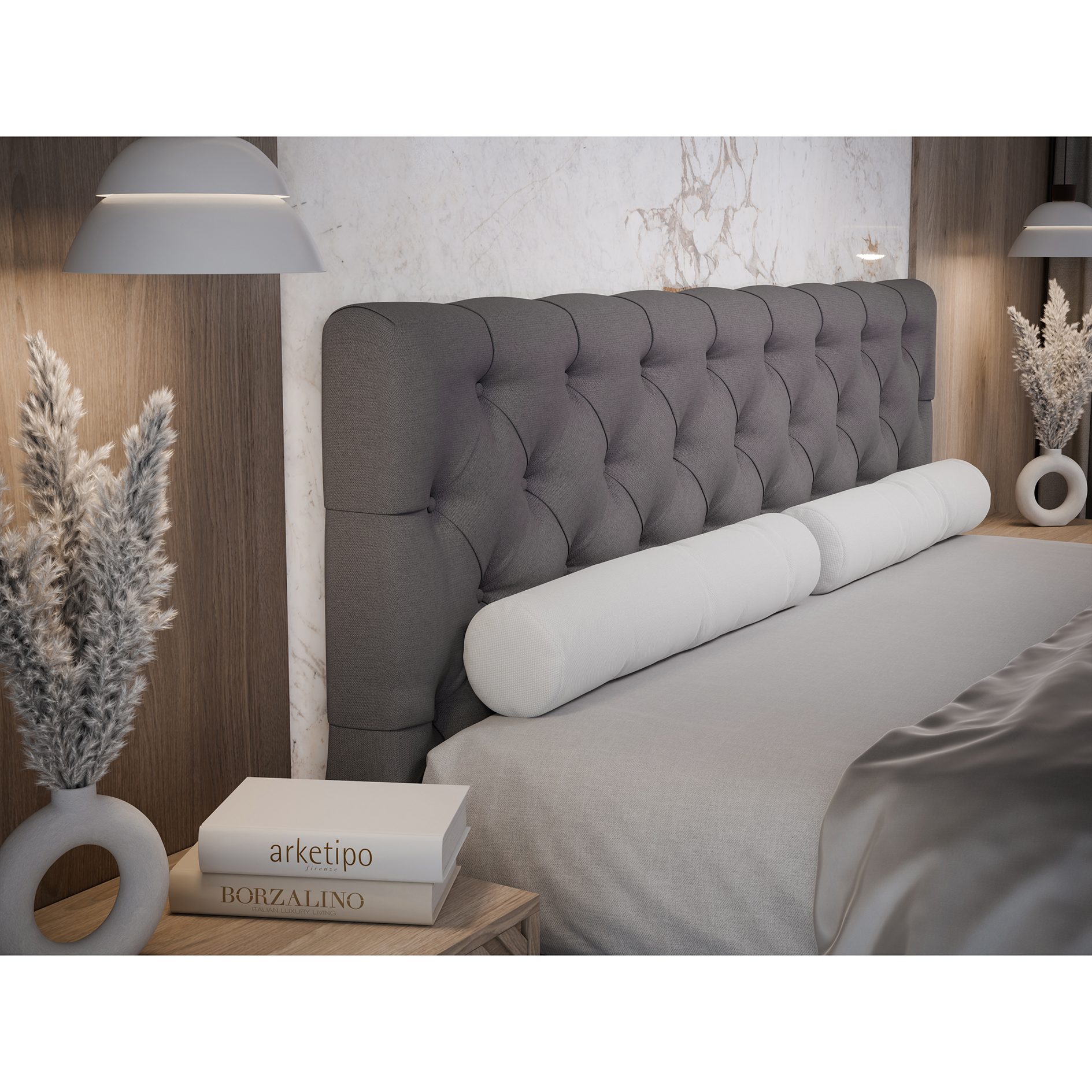 Boxspringbett - dunkelgrau - H3 - 140x200 cm