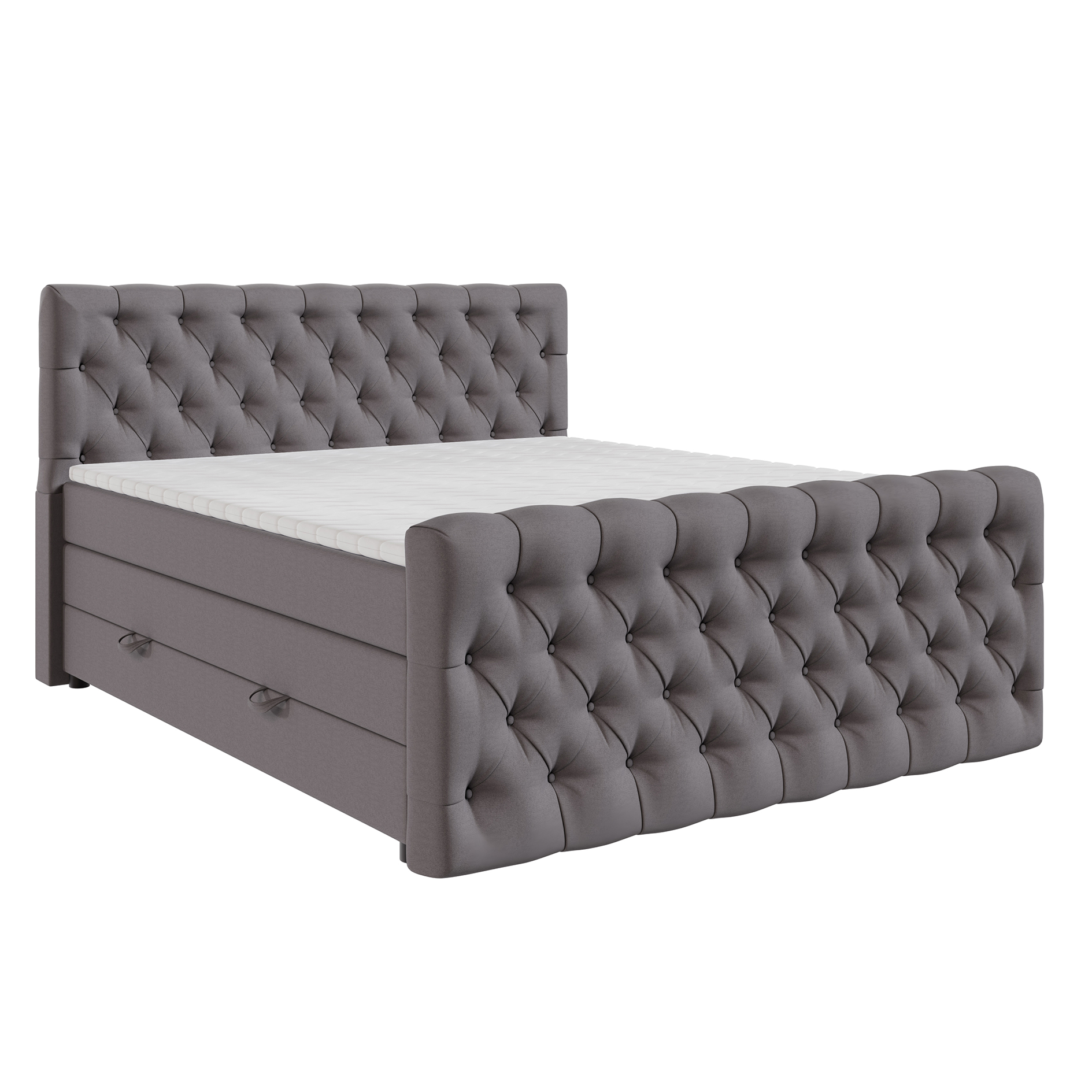 Boxspringbett - dunkelgrau - H3 - 160x200 cm