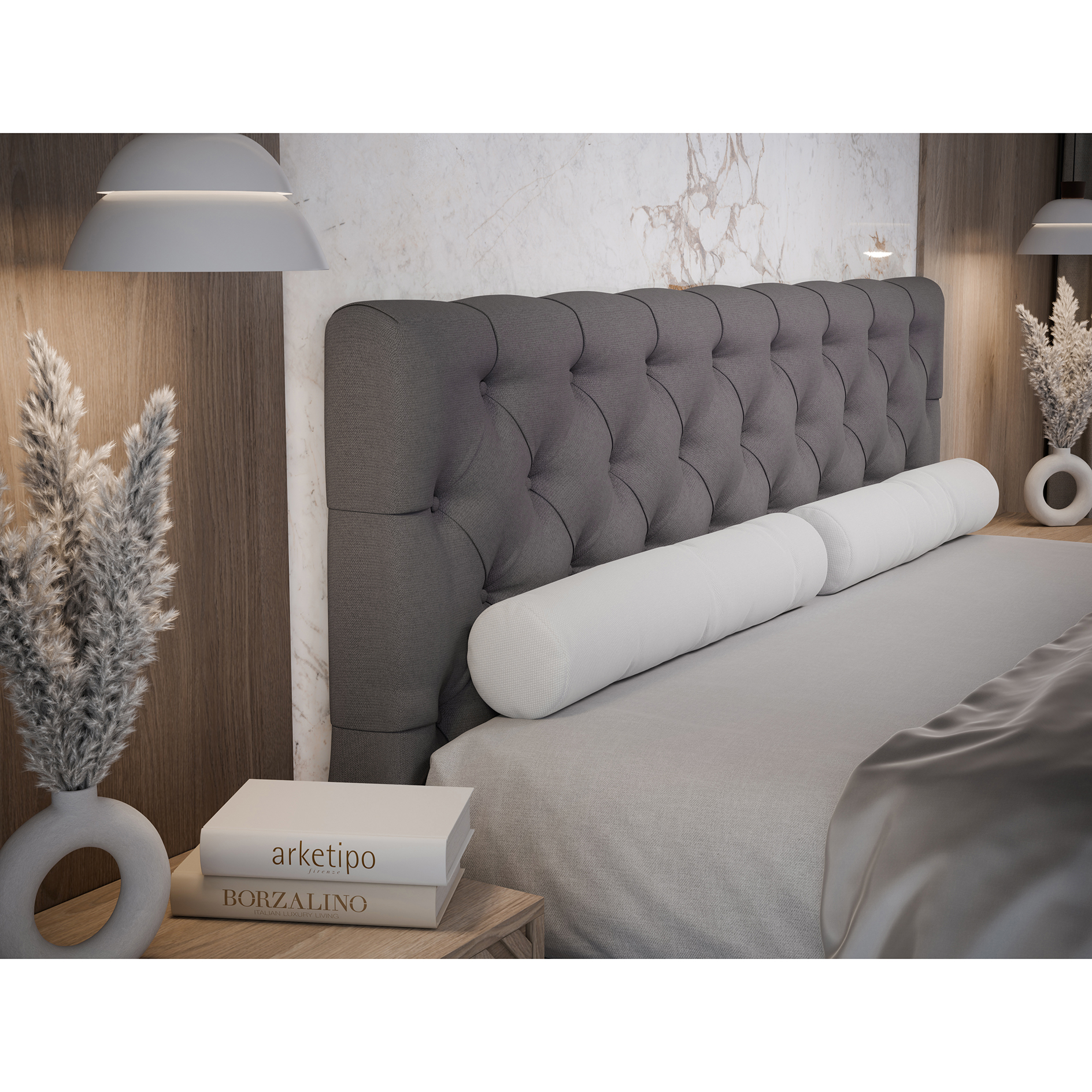 Boxspringbett - dunkelgrau - H3 - 180x200 cm