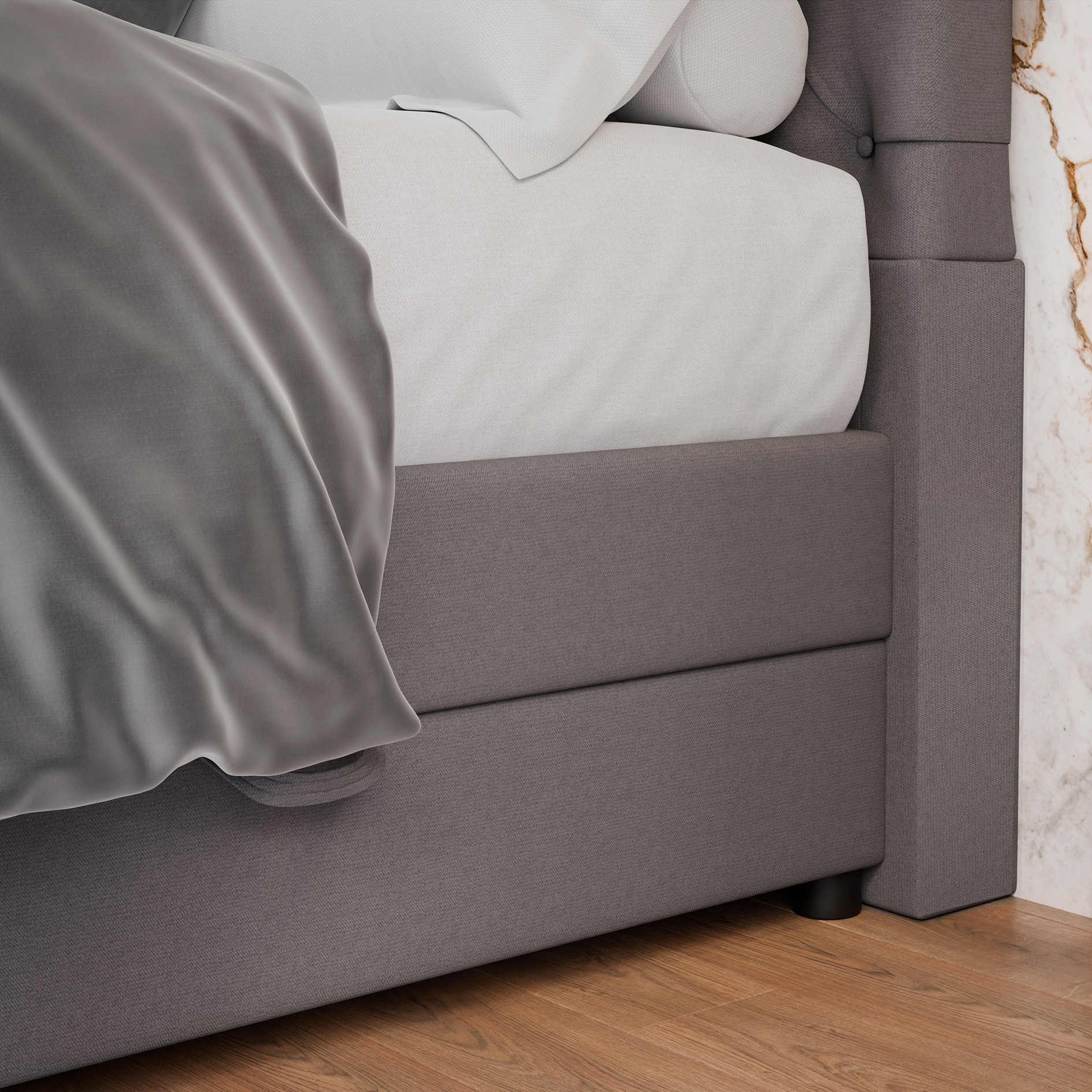 Boxspringbett - dunkelgrau - H3 - 180x200 cm
