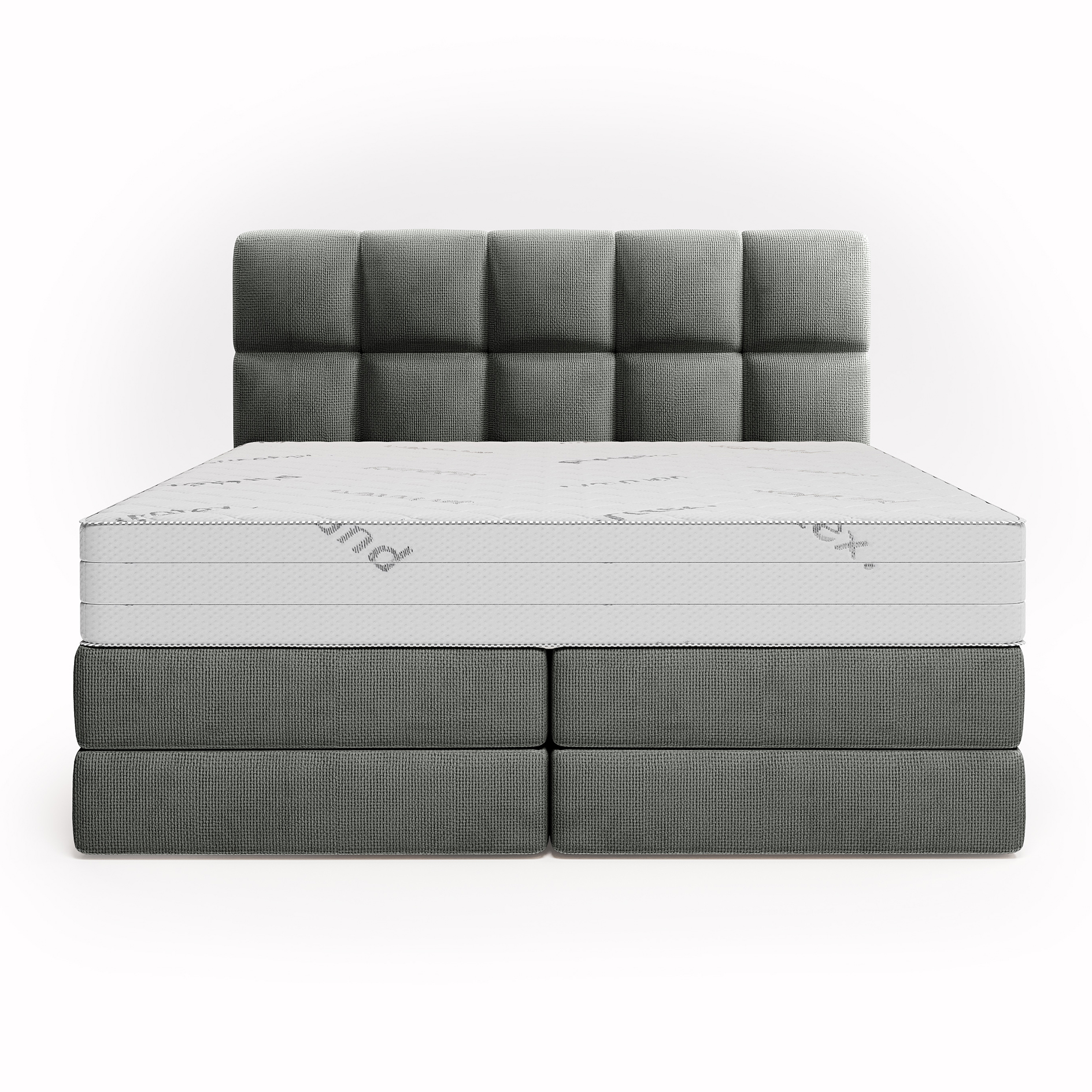 Boxspringbett - dunkelgrau - H3 - mit Bettkasten - 160x200 cm 