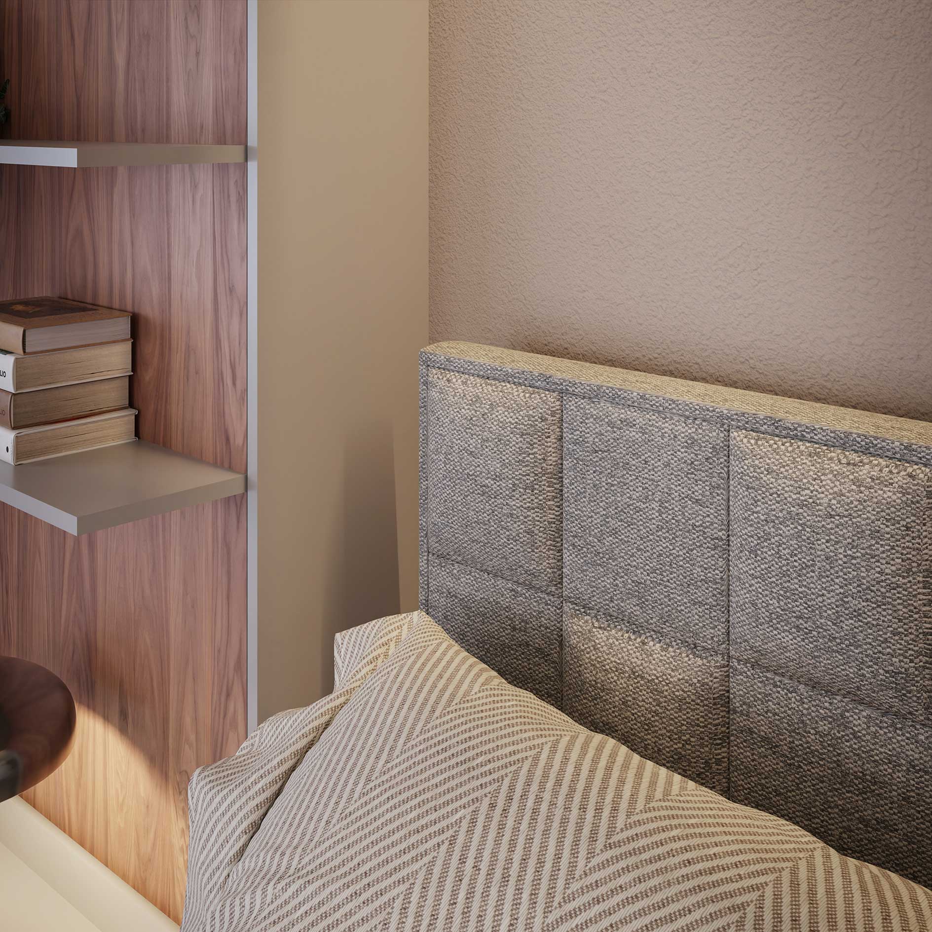 Boxspringbett - dunkelgrau - H3 - mit Bettkasten - 180x200 cm