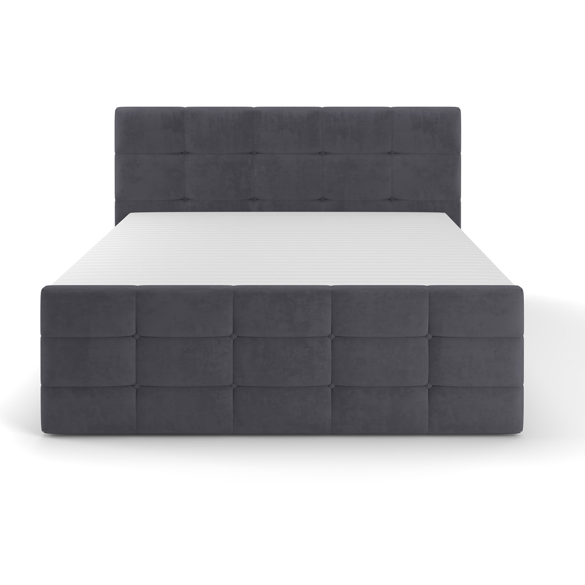 Boxspringbett - dunkelgrau - mit Bettkasten - H2 - 180x200 cm