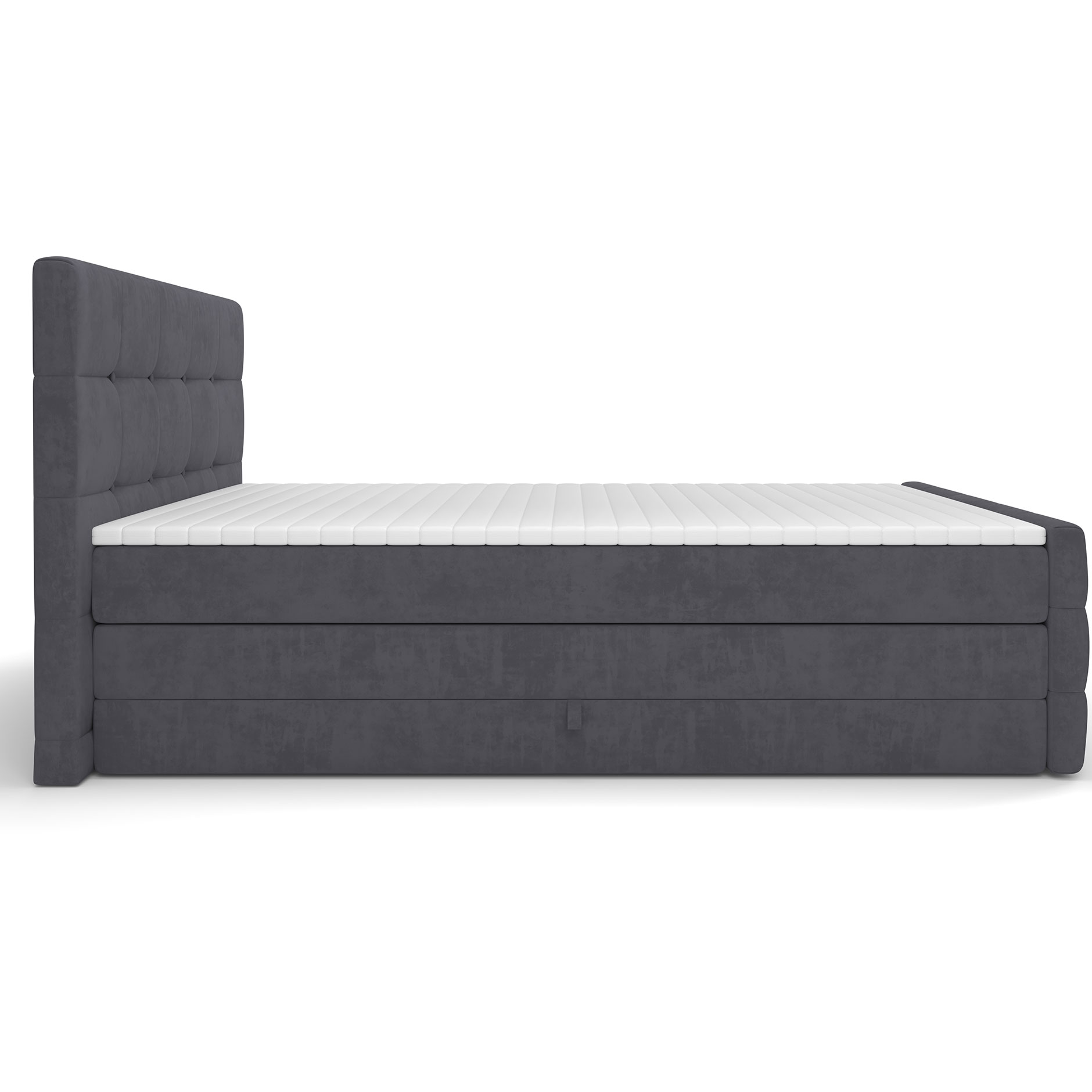 Boxspringbett - dunkelgrau - mit Bettkasten - H2 - 180x200 cm