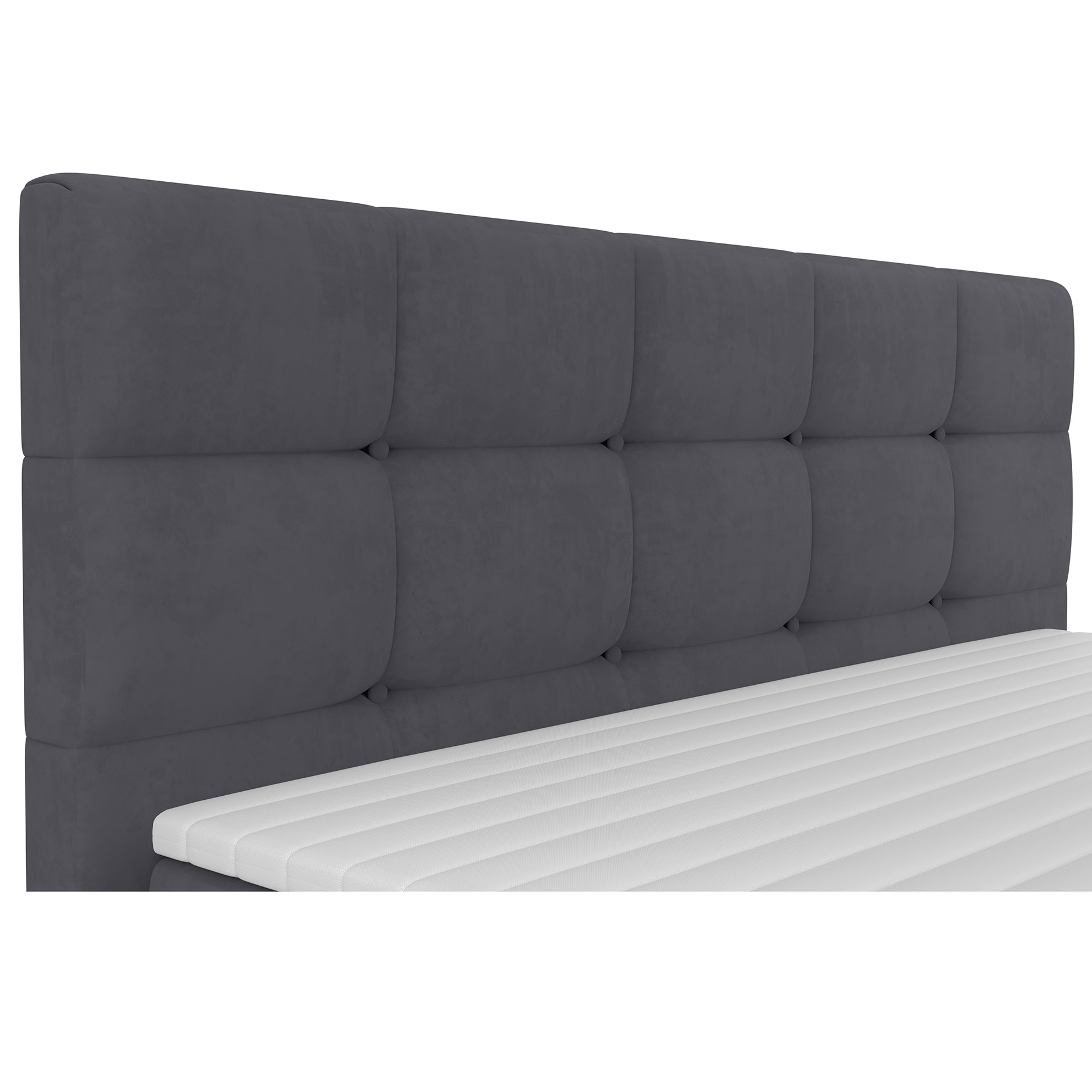 Boxspringbett - dunkelgrau - mit Bettkasten - H2 - 180x200 cm