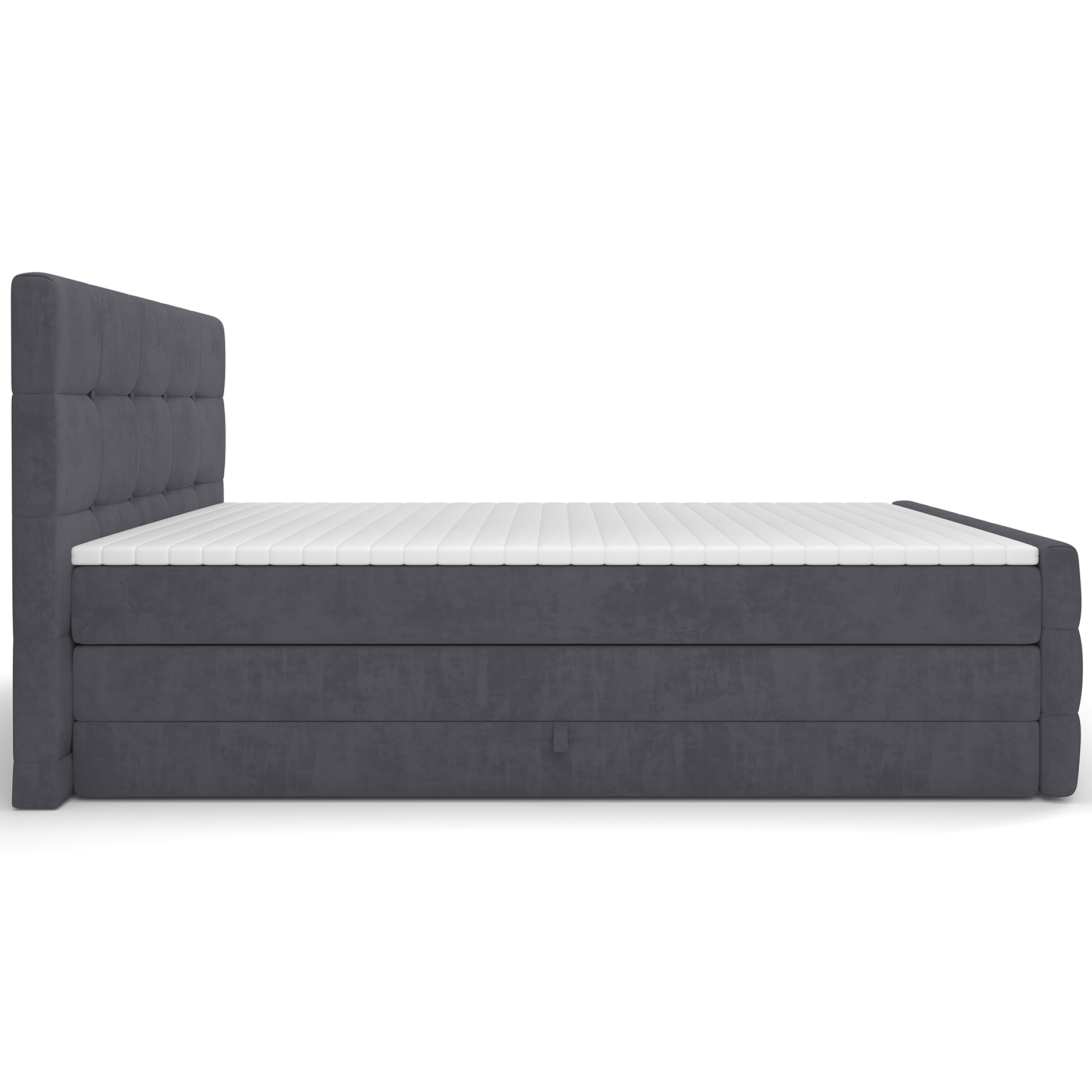 Boxspringbett - dunkelgrau - mit Bettkasten - H2/H3 - 180x200 cm