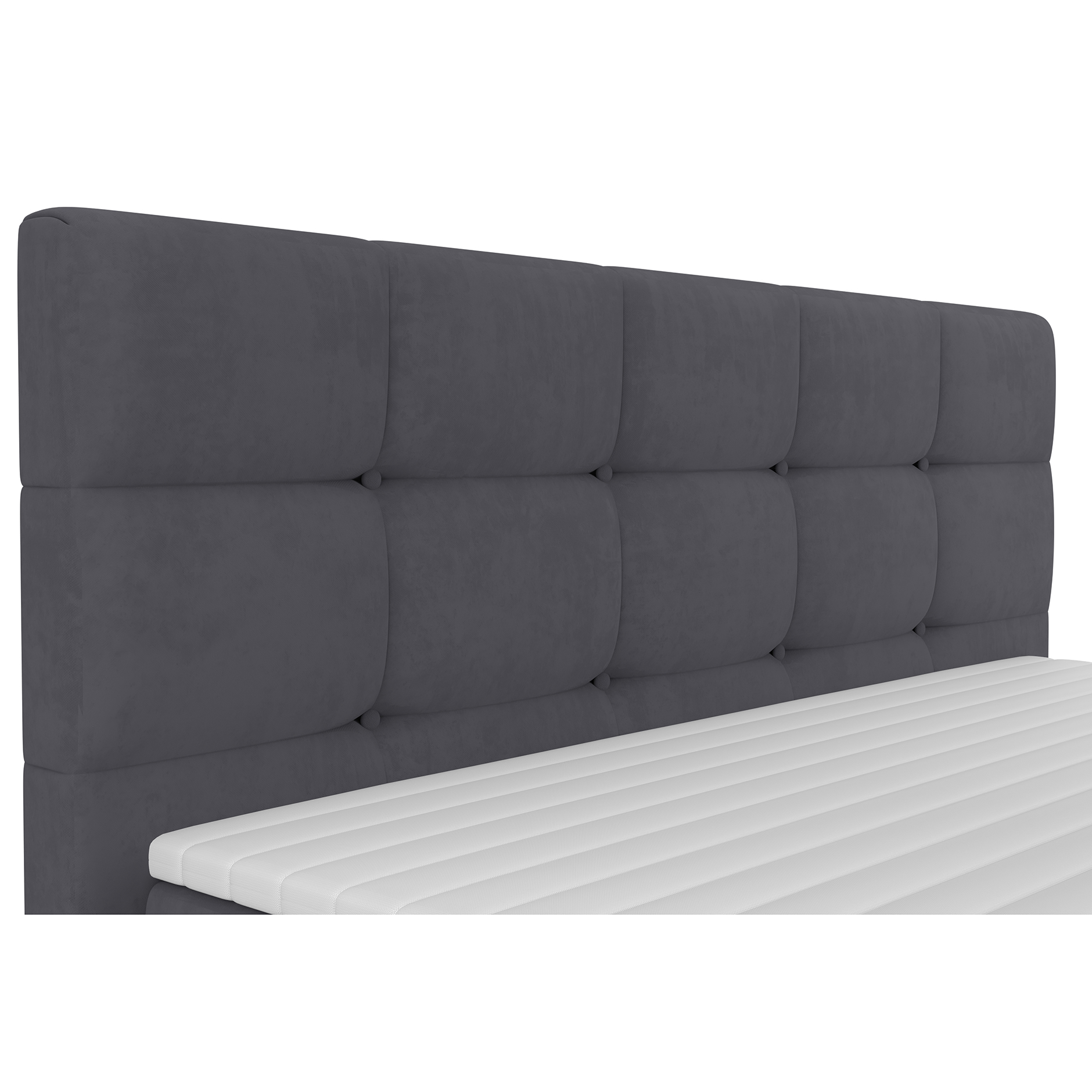 Boxspringbett - dunkelgrau - mit Bettkasten - H2/H3 - 180x200 cm