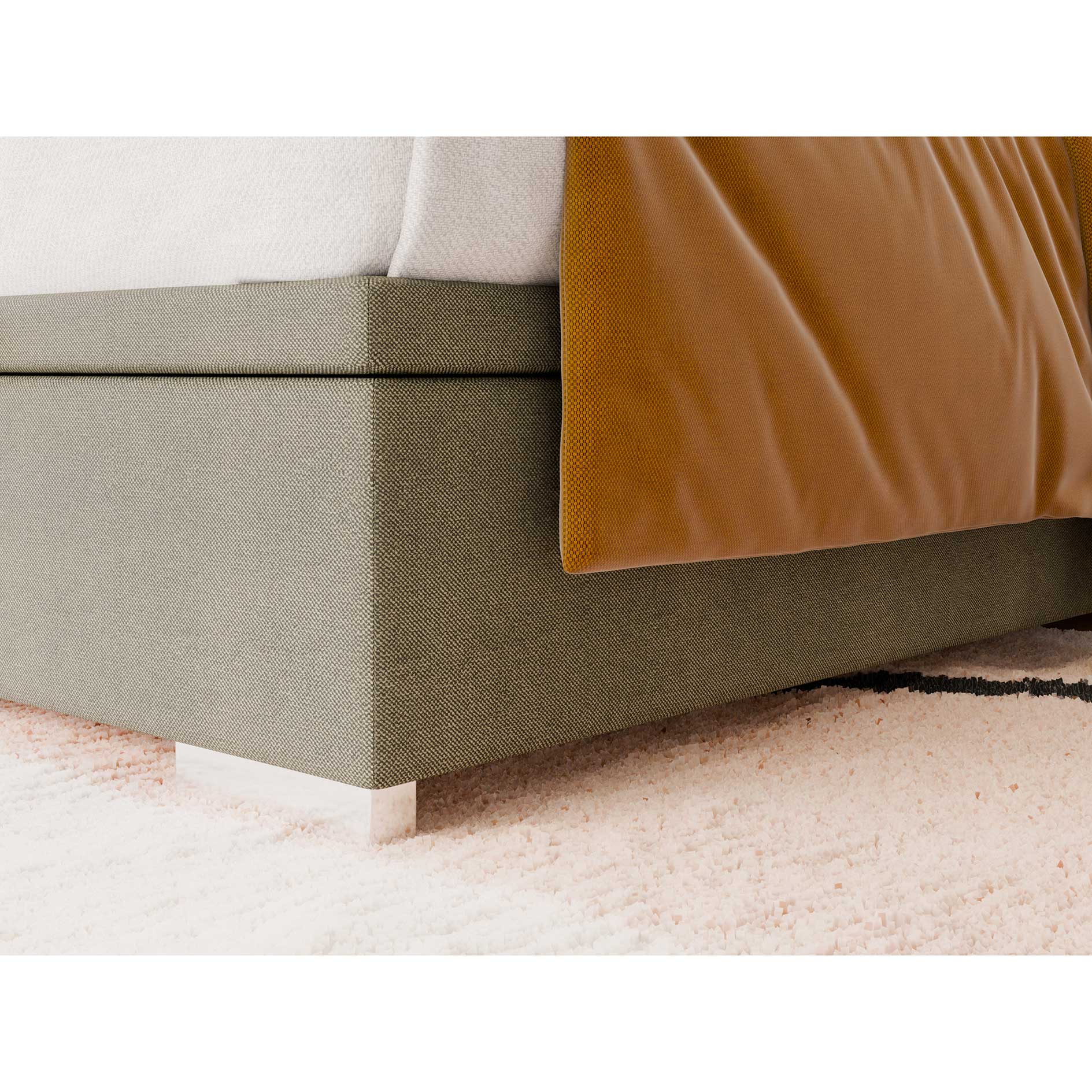 Boxspringbett - dunkelgrün - H3 - mit Bettkasten - 160x200 cm