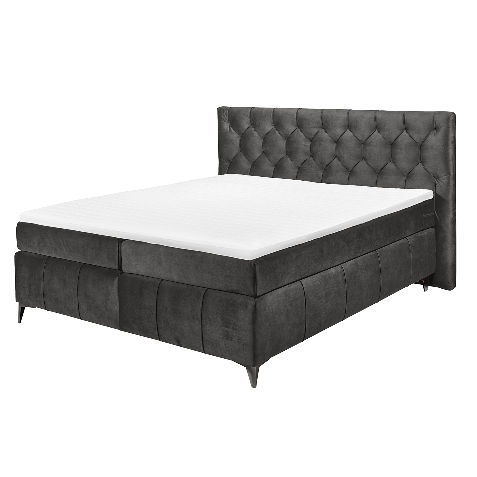 Boxspringbett - espresso - Tonnentaschenfederkern - H2 - 160x200 cm