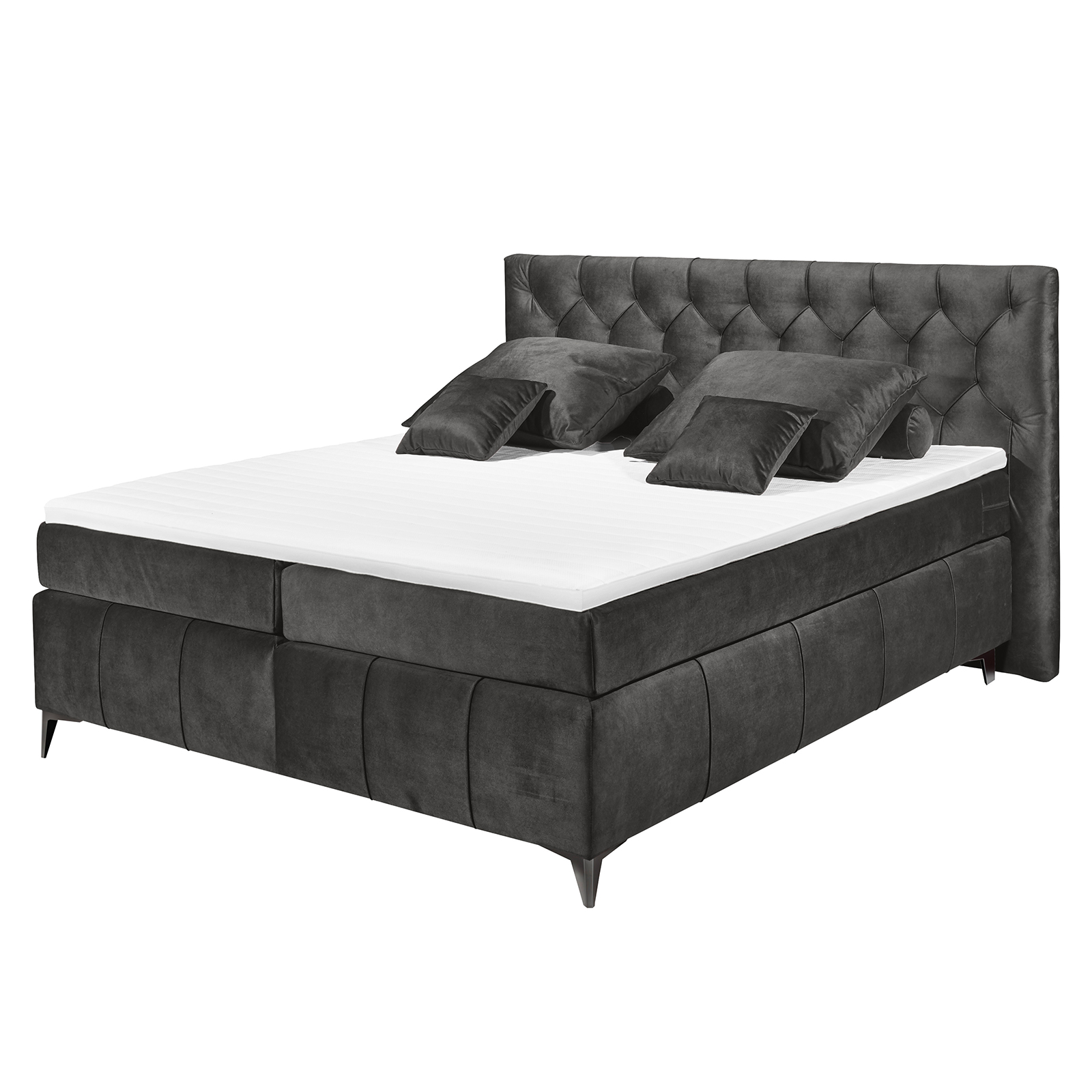  Boxspringbett - espresso - Tonnentaschenfederkern - H2 - 180x200 cm
