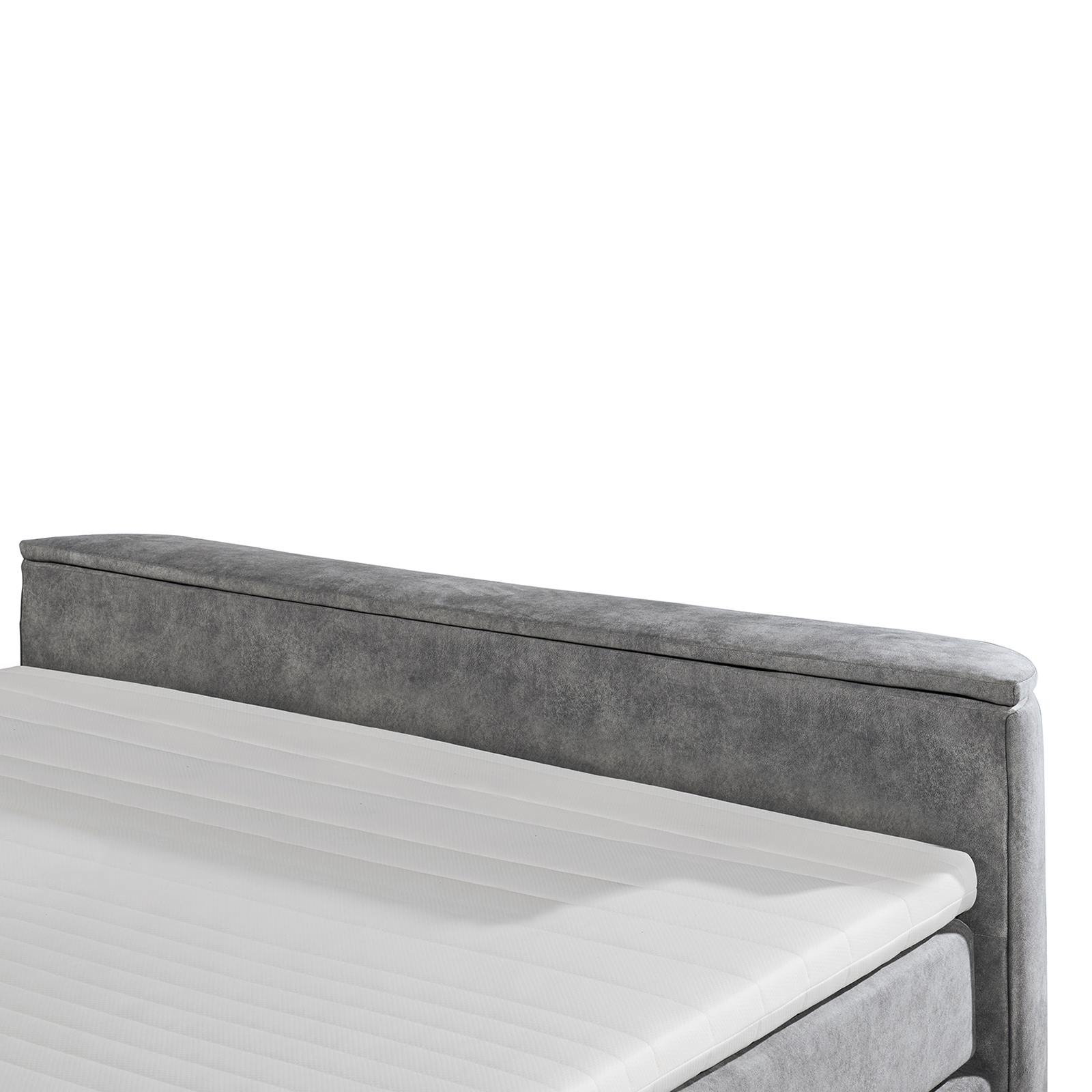 Boxspringbett - grau - H2 - Bettkasten - mit TV-Halterung - 180x200 cm