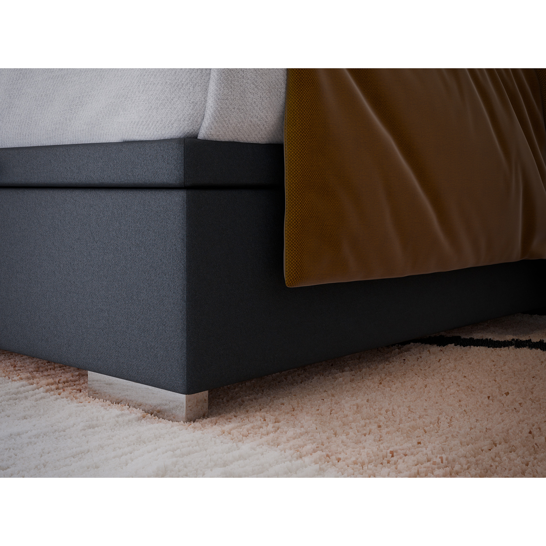 Boxspringbett - grau - H3 - 160x200 cm
