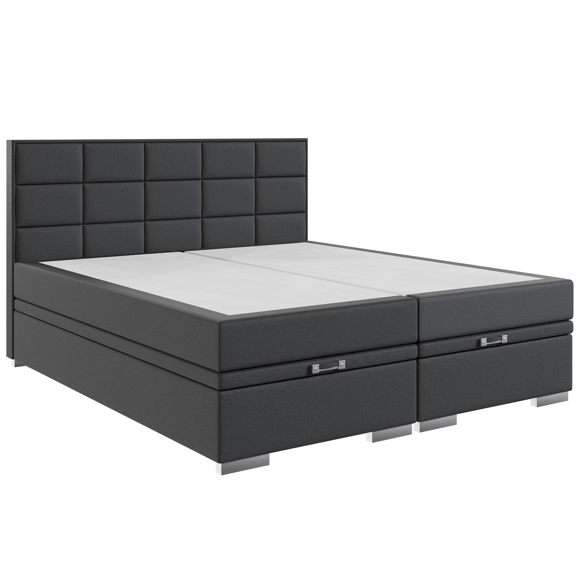 Boxspringbett - grau - H3 - 160x200 cm
