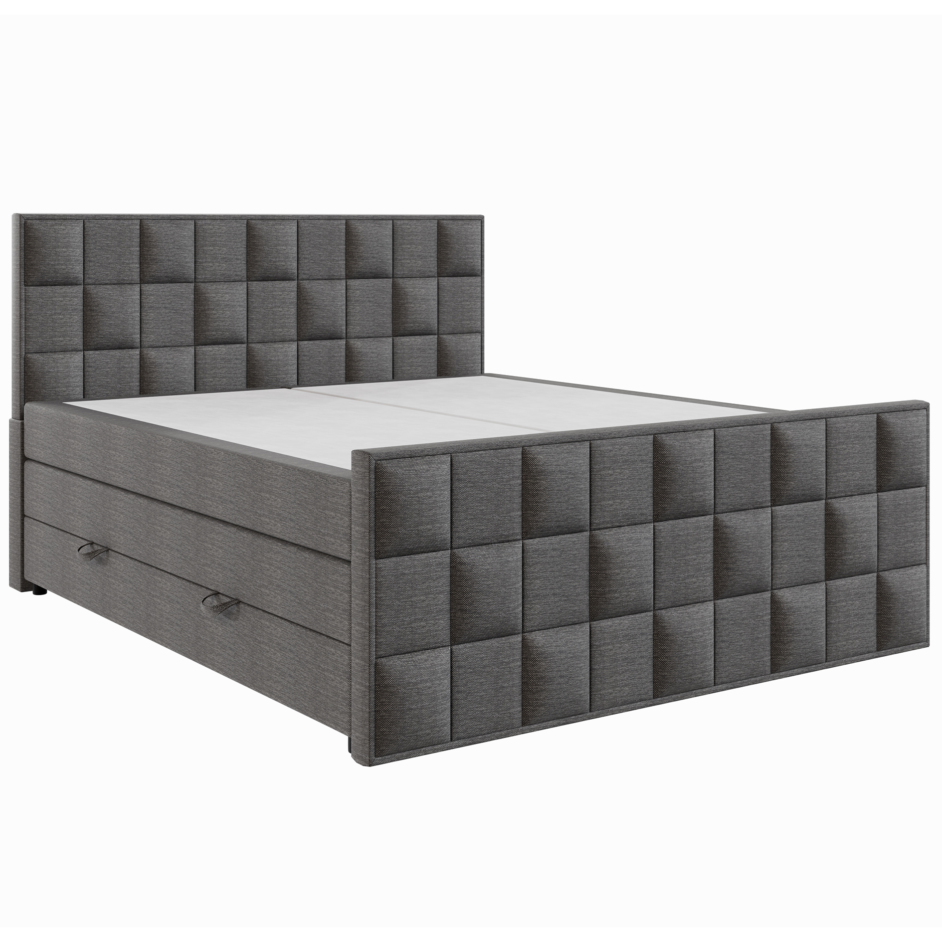 Boxspringbett - grau - H3 - 180x200 cm