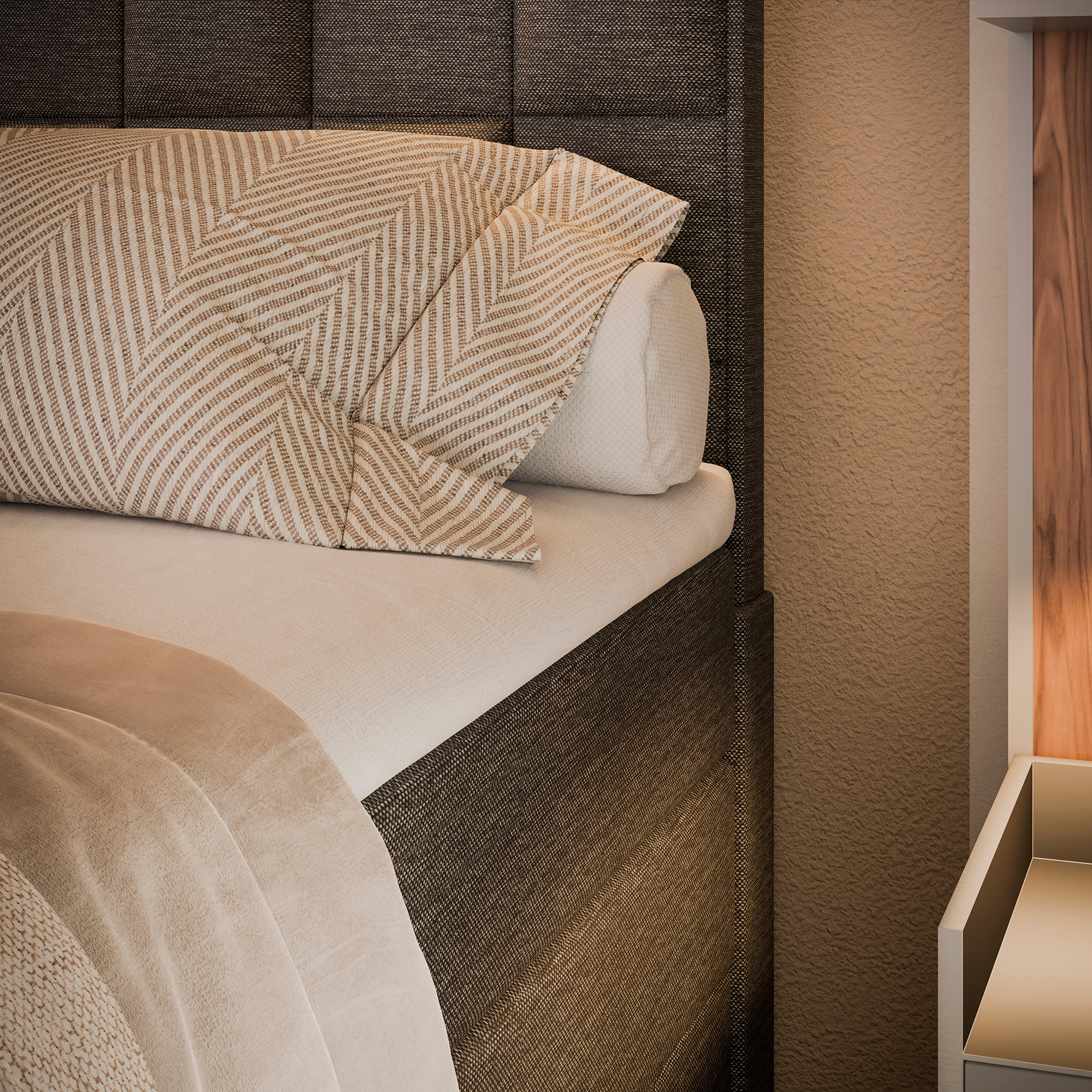 Boxspringbett - grau - H3 - 180x200 cm