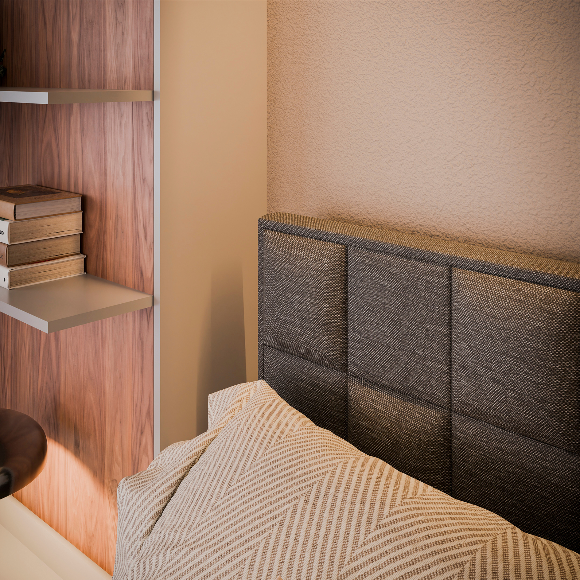 Boxspringbett - grau - H3 - 180x200 cm