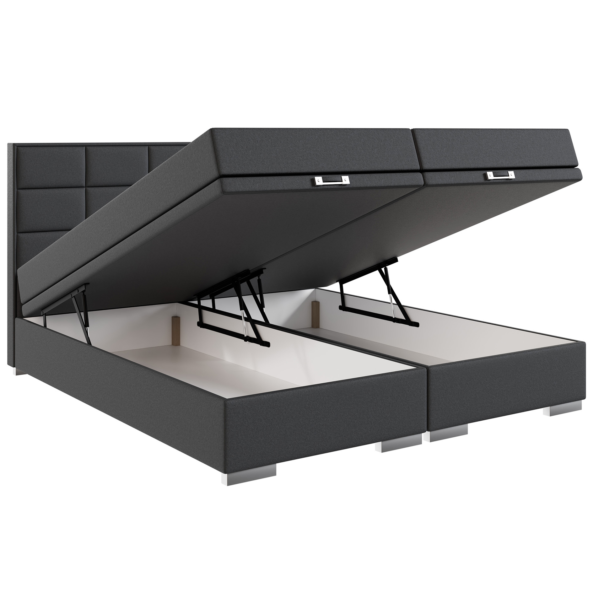 Boxspringbett - grau - H3 - 180x200 cm