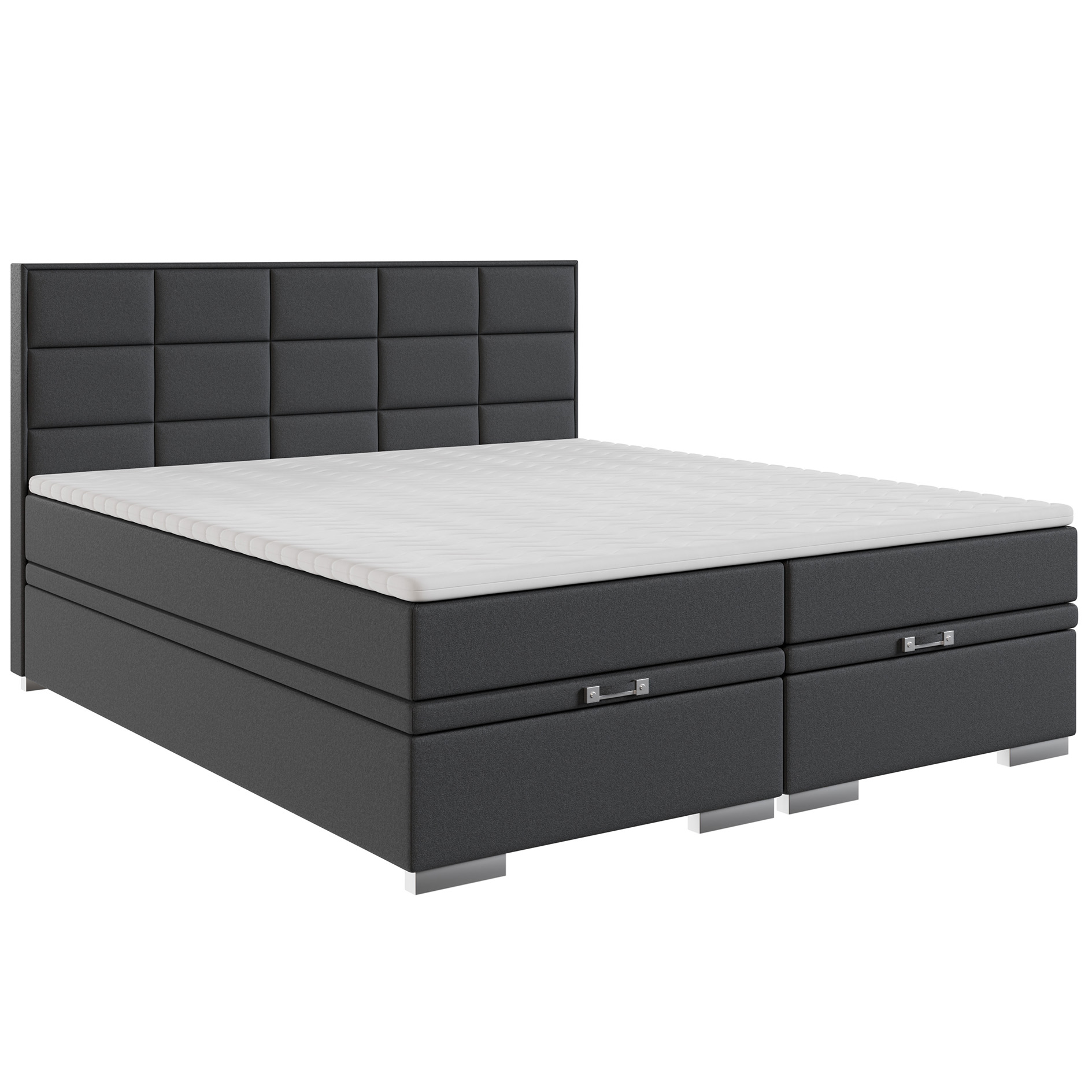Boxspringbett - grau - H3 - 180x200 cm