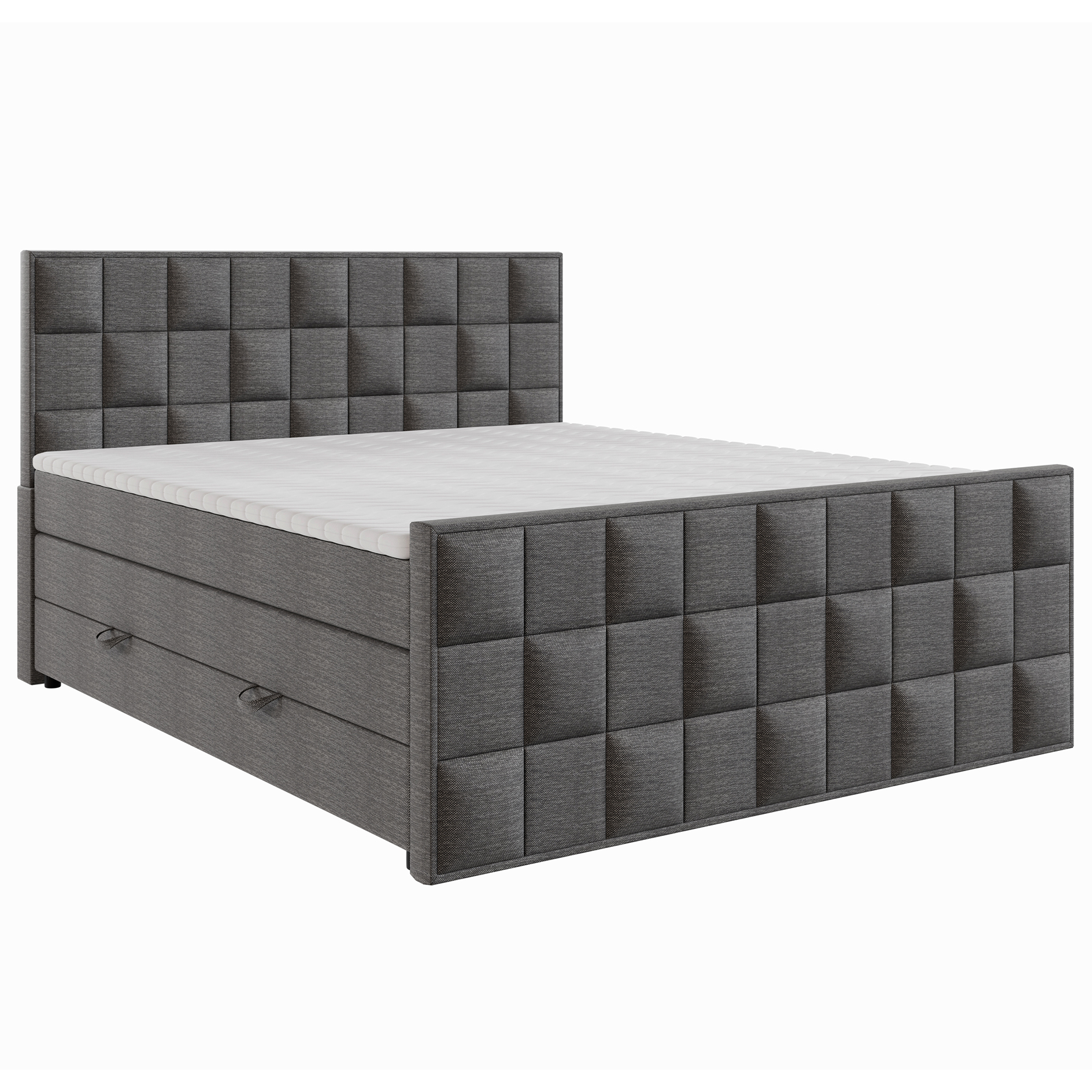 Boxspringbett - grau - H3 - 180x200 cm