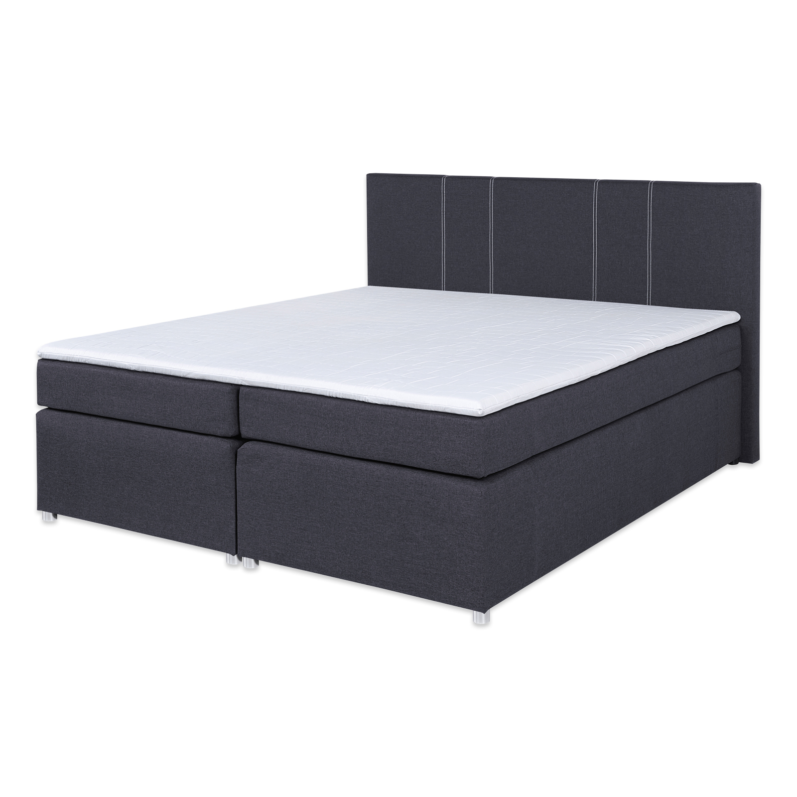 Boxspringbett - grau - H3 - Bonell-Federkern - 180x200 cm