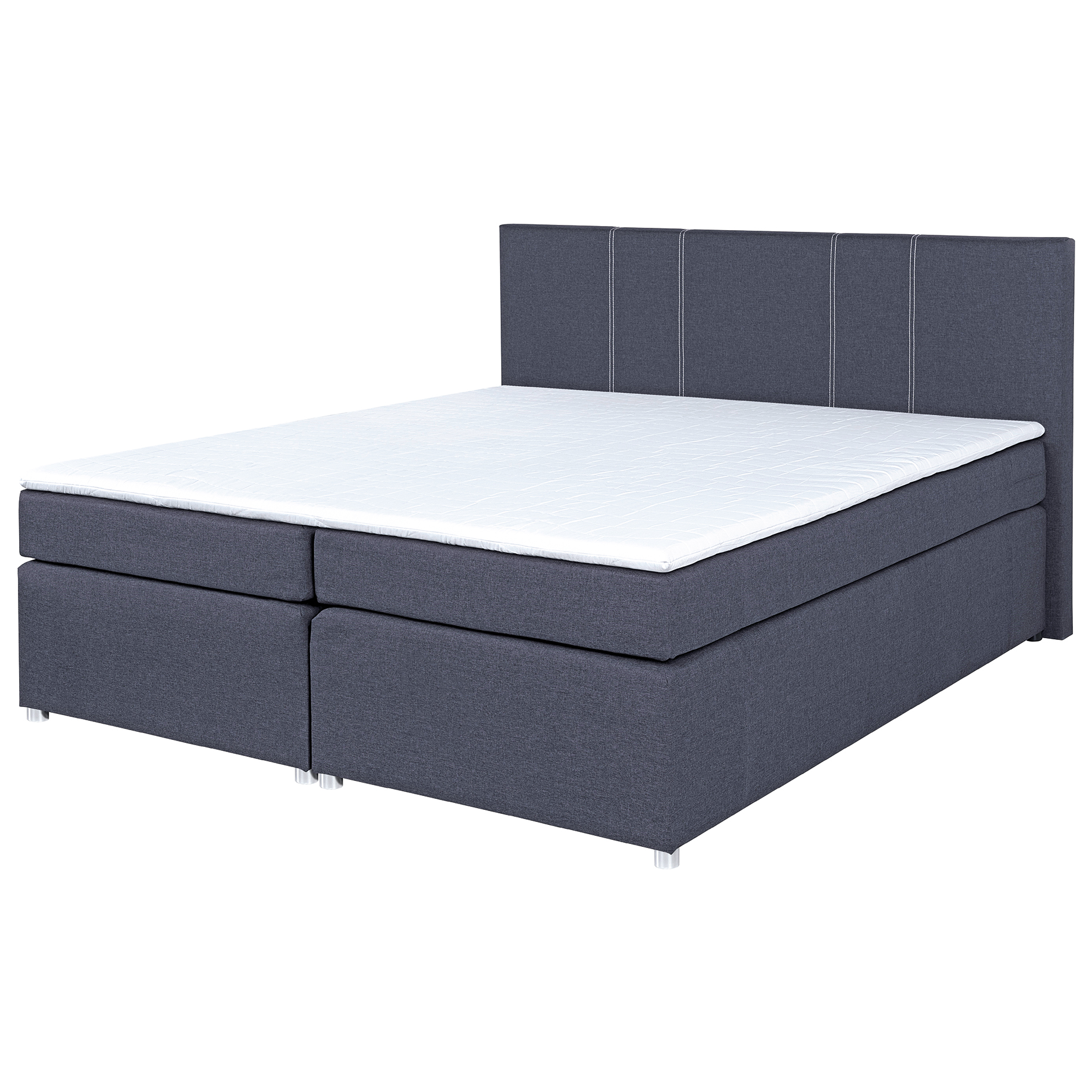 Boxspringbett - grau - H3 - Bonellfederkern - 200x200 cm