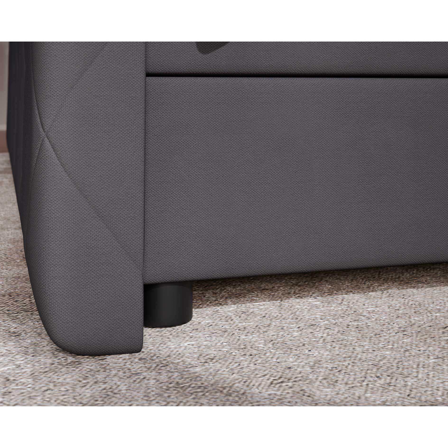 Boxspringbett - grau - H3 - mit Bettkasten - 180x200 cm