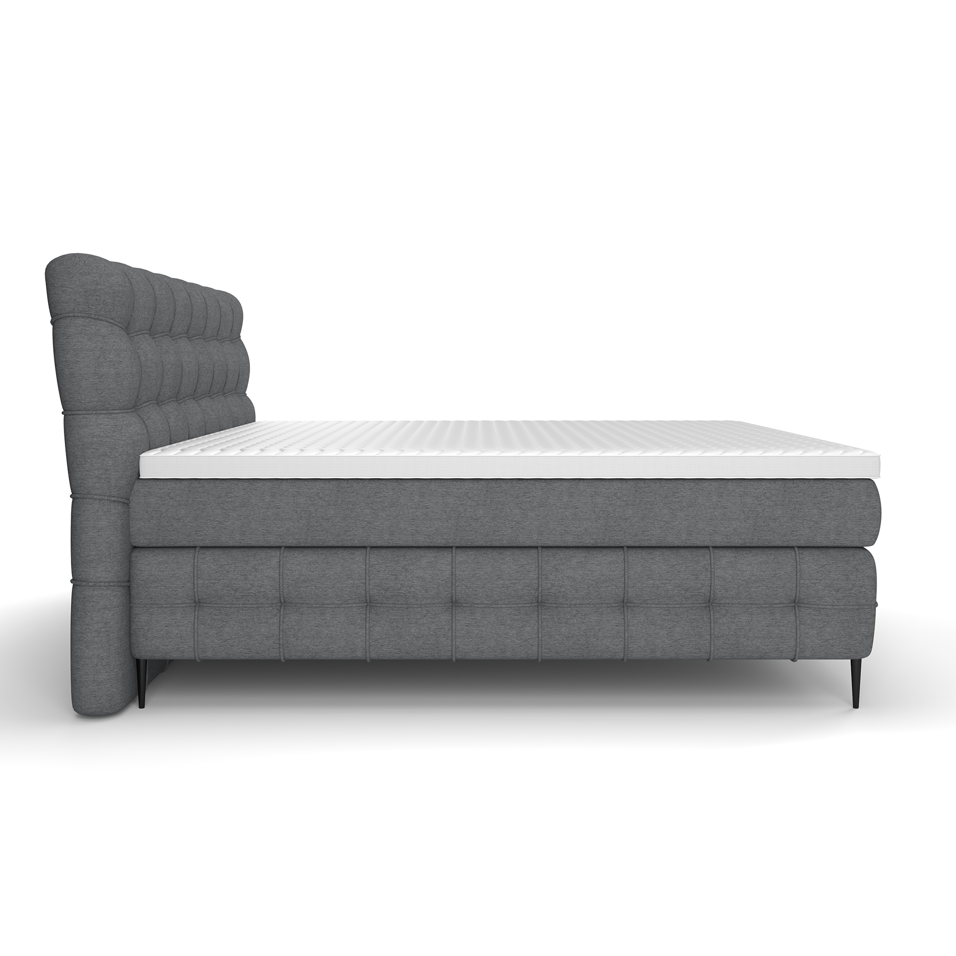 Boxspringbett - grau - Viskose-/Memoryschaumtopper - H2/H3 - 180x200 cm 