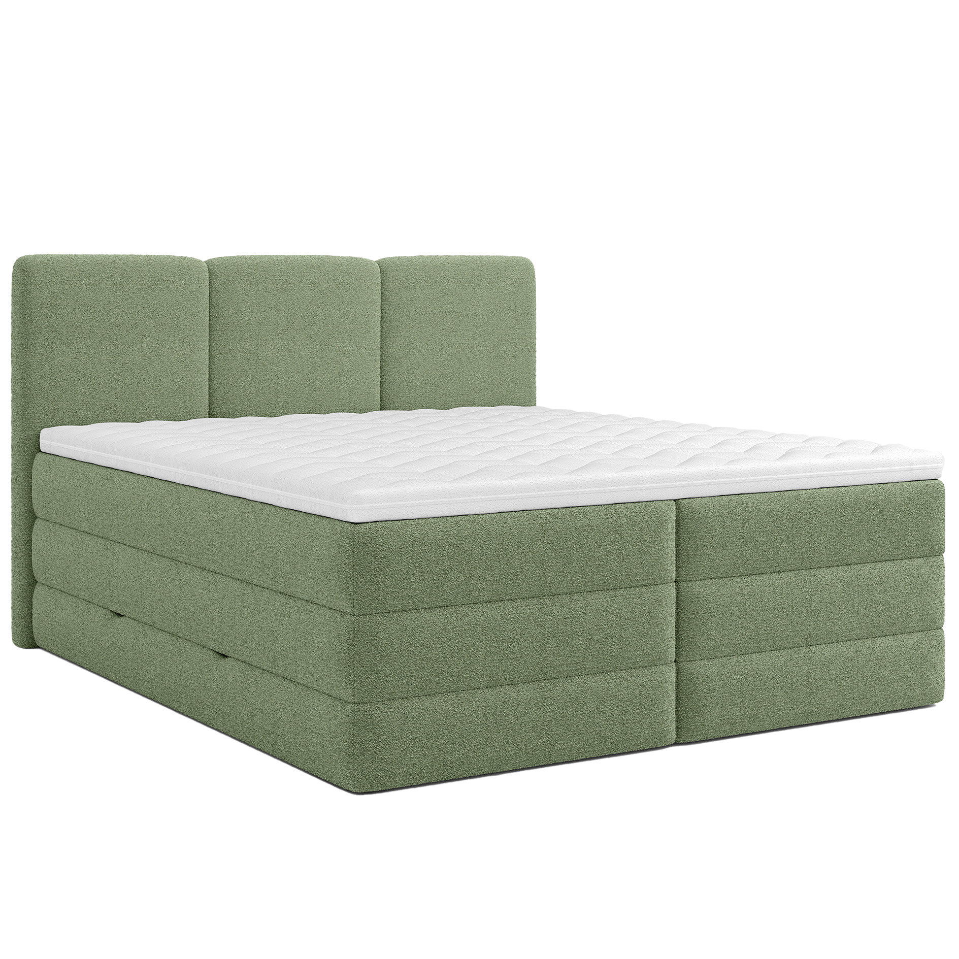 Boxspringbett - grün - H2/H3 - inklusive Topper - 180x200 cm