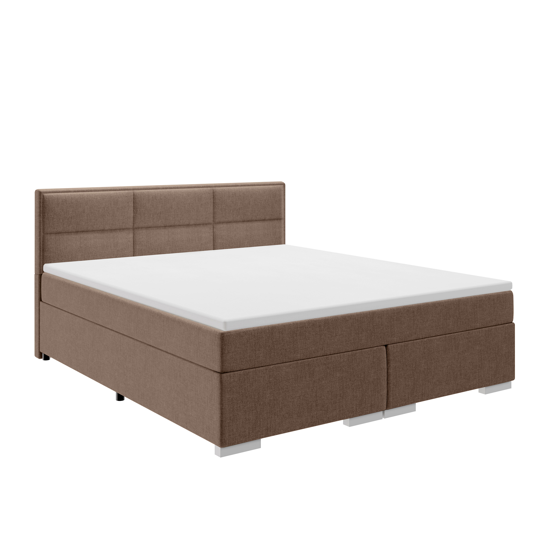 Boxspringbett - hellbraun - H2/H3 - mit Topper - 140x200 cm