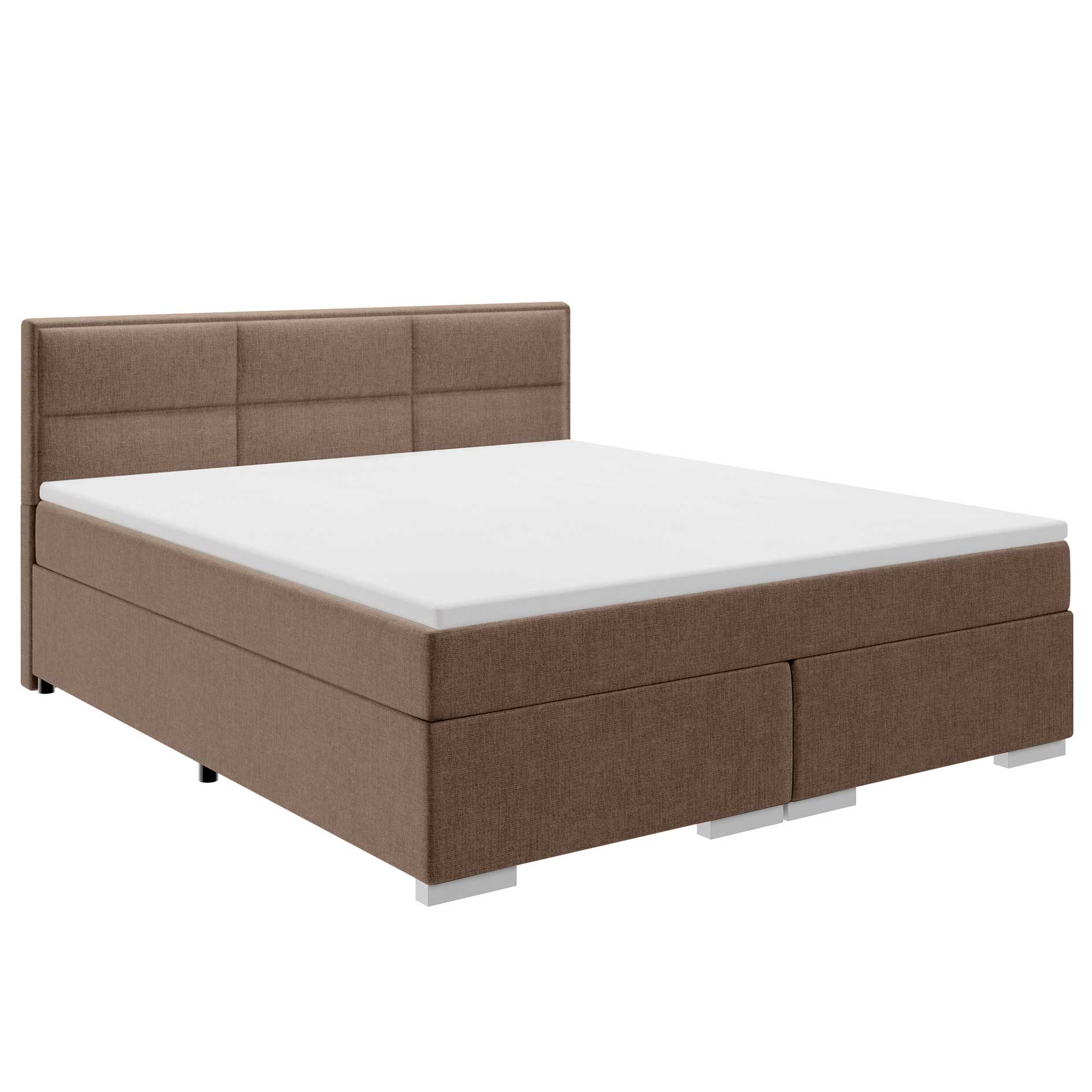 Boxspringbett - hellbraun - H2/H3 - mit Topper - 180x200 cm