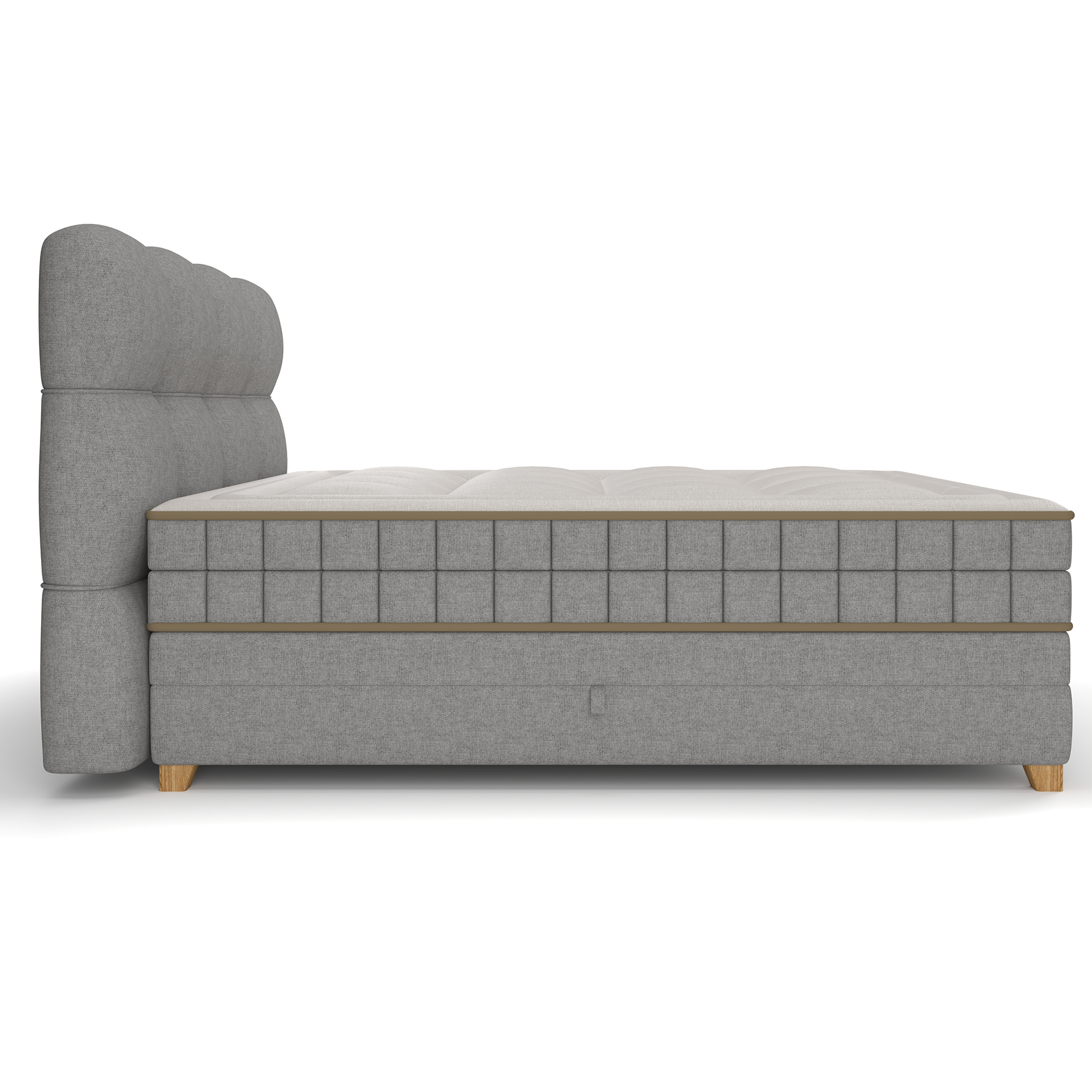Boxspringbett - hellgrau - H2/H3 - Bettkasten - 180x200 cm 
