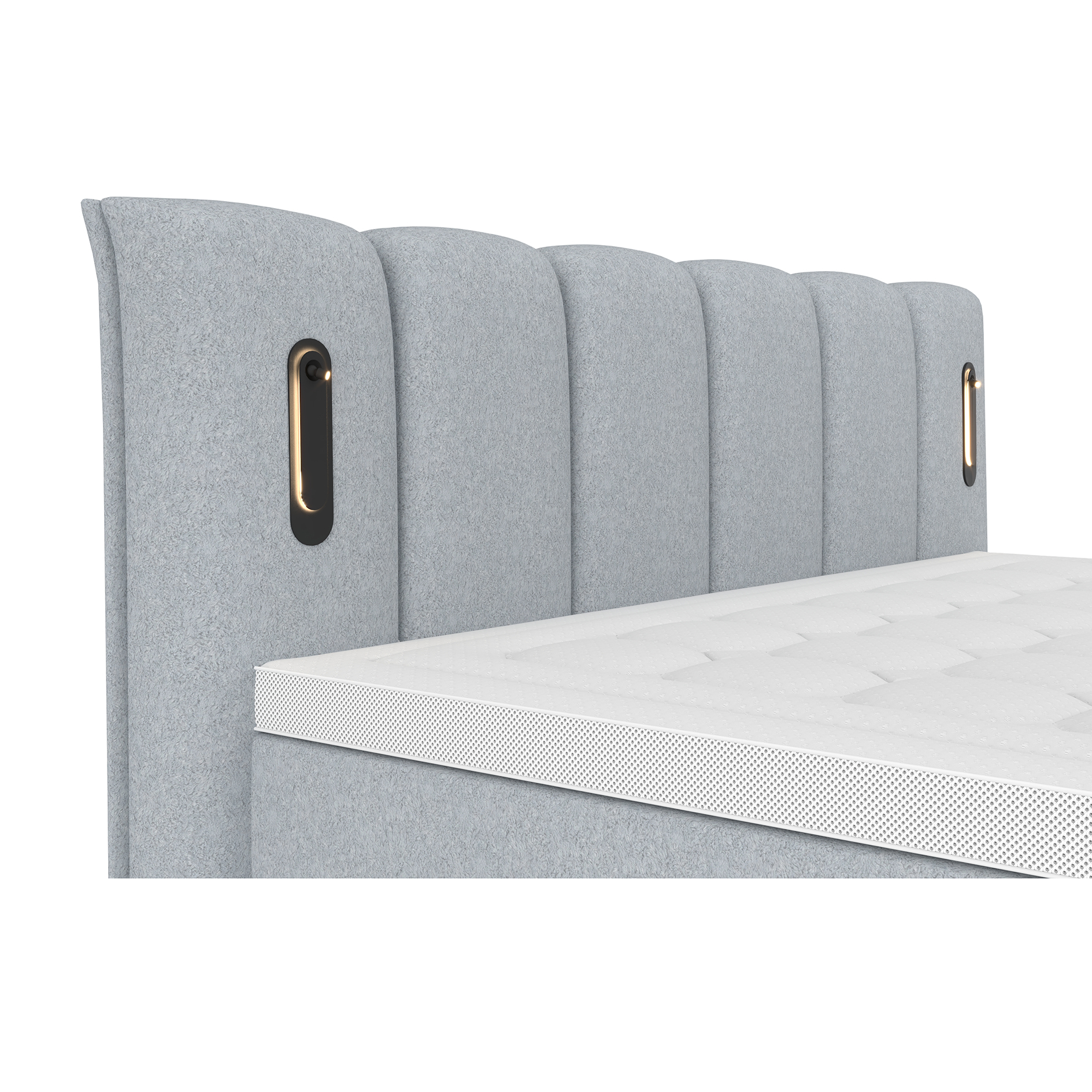 Boxspringbett - hellgrau - H2/H3 - inklusive Topper - 200x220 cm