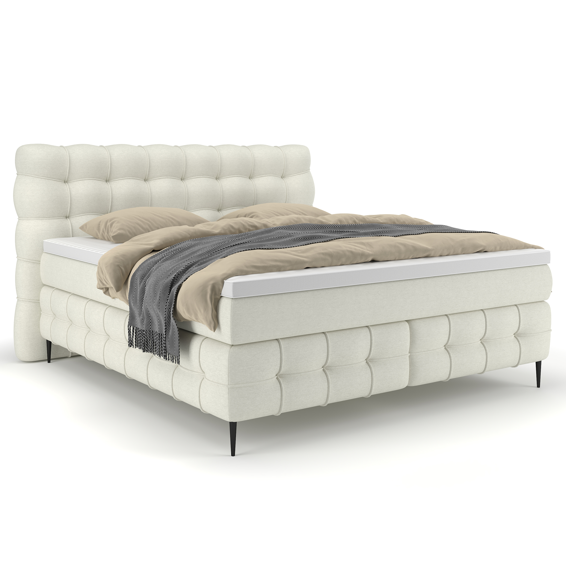 Boxspringbett - ivore - Kaltschaumtopper - H2/H3 - 180x200 cm