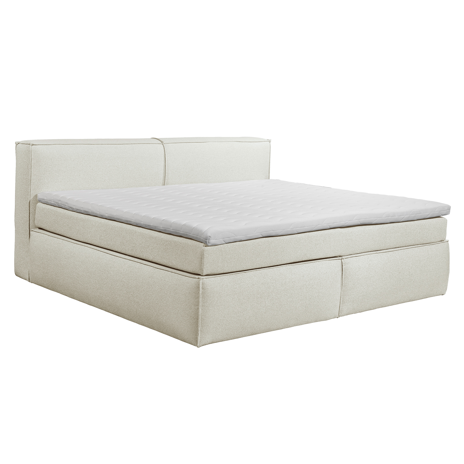 Boxspringbett - ivory - H3/H4 - Microvelours - 180x200 cm