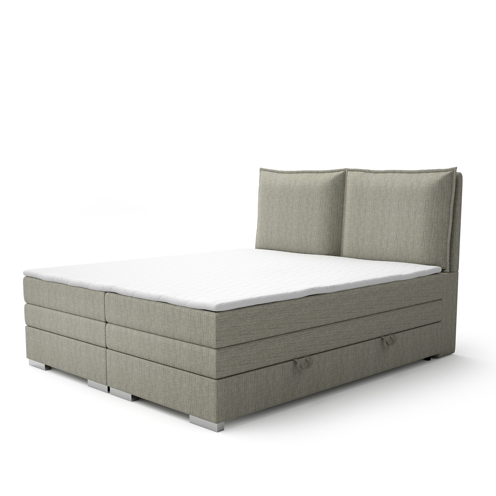 Boxspringbett - khaki - H3 - 180x200 cm