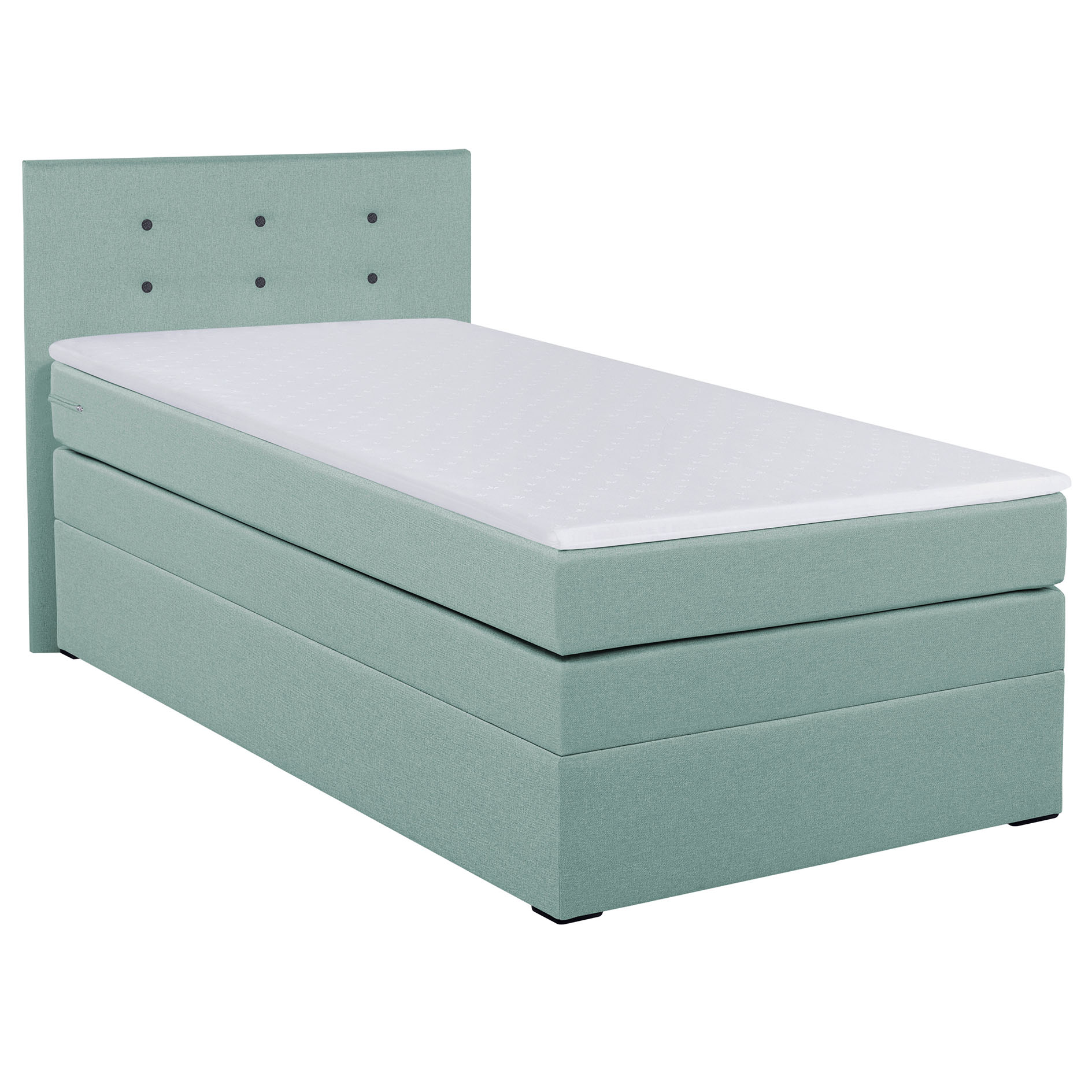 Boxspringbett - mint - H3 - mit Topper - 90x200 cm