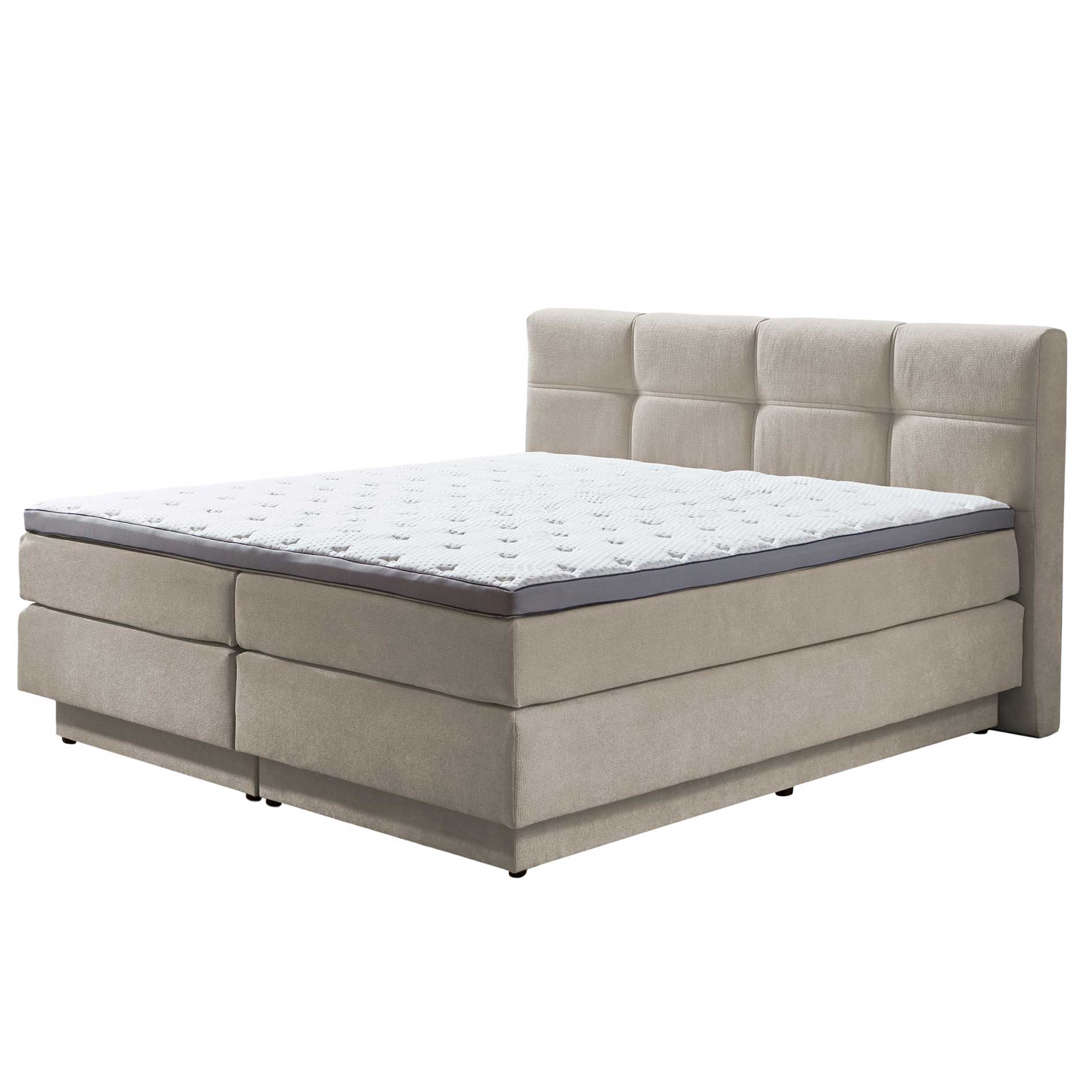 Boxspringbett - natur - H2/H3 - mit Bettkasten - 160x200 cm
