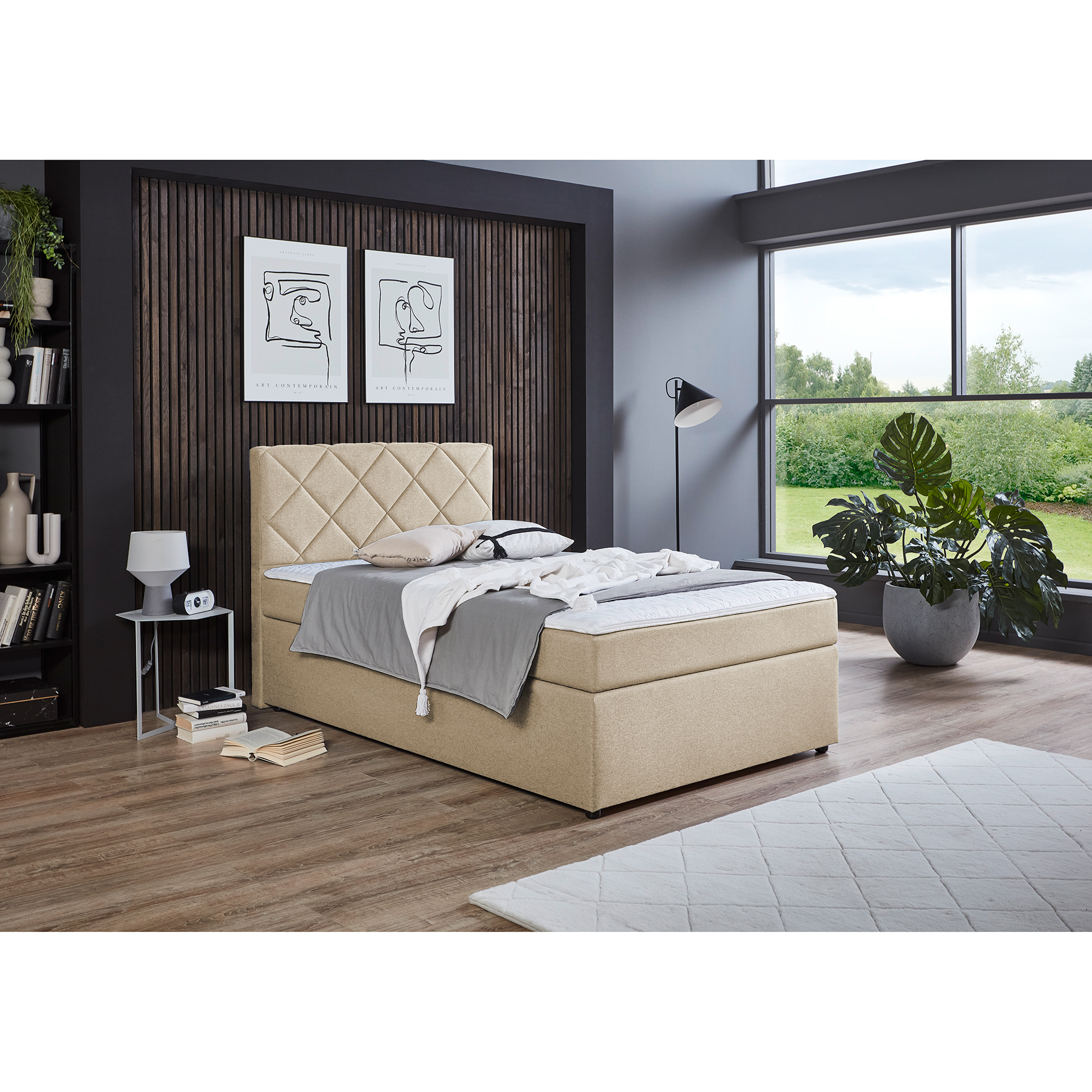 Boxspringbett - natur - Universalhärtegrad - 120x200 cm