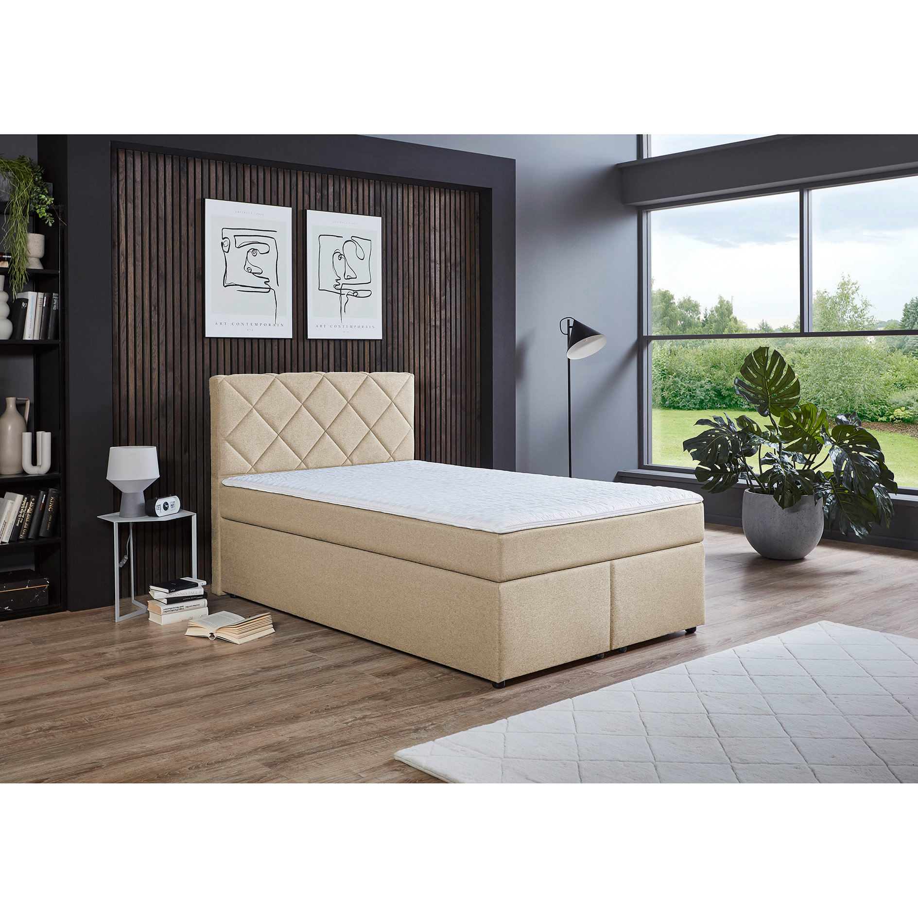 Boxspringbett - natur - Universalhärtegrad - 140x200 cm
