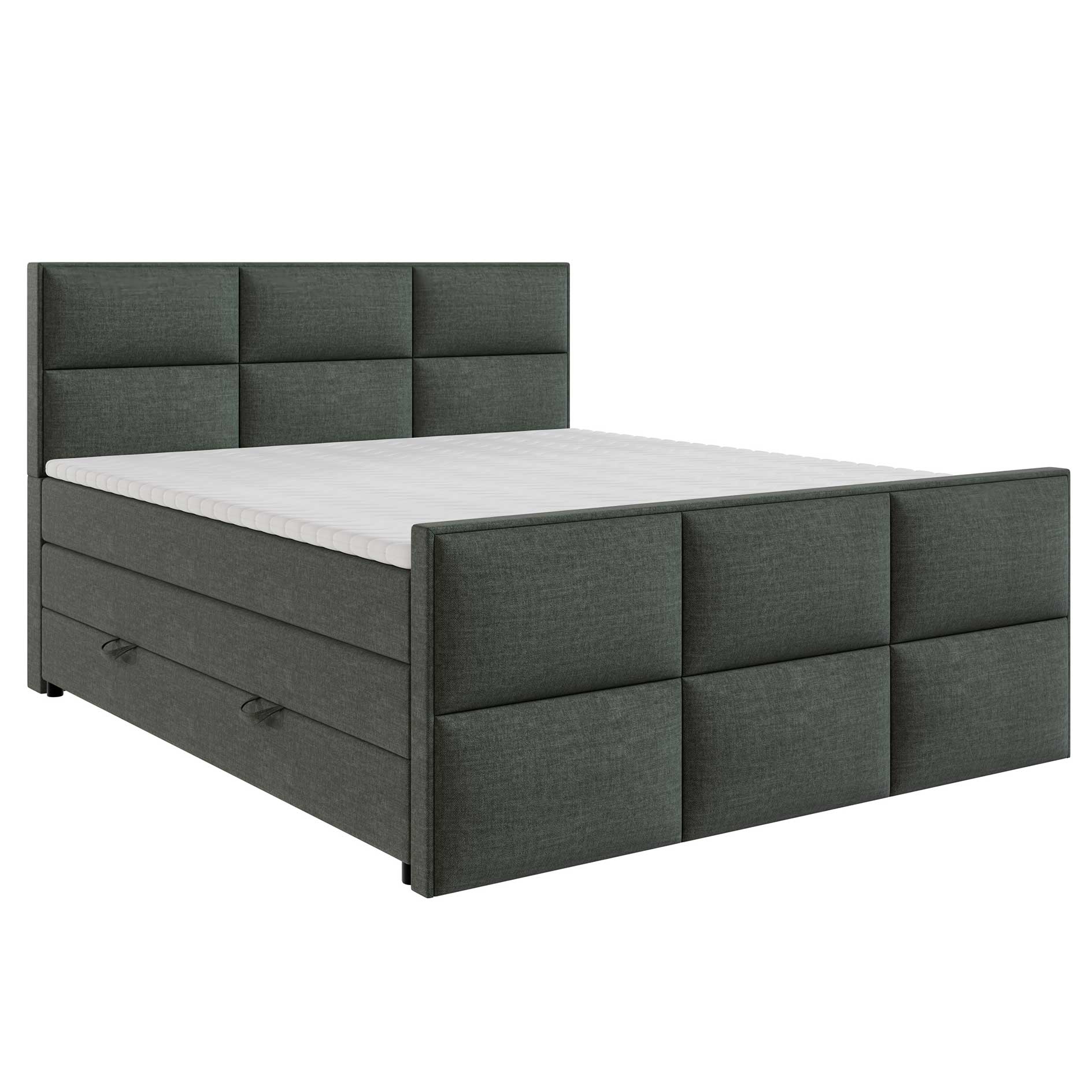 Boxspringbett - olivgrün - Bettkasten - H3 - 180x200 cm